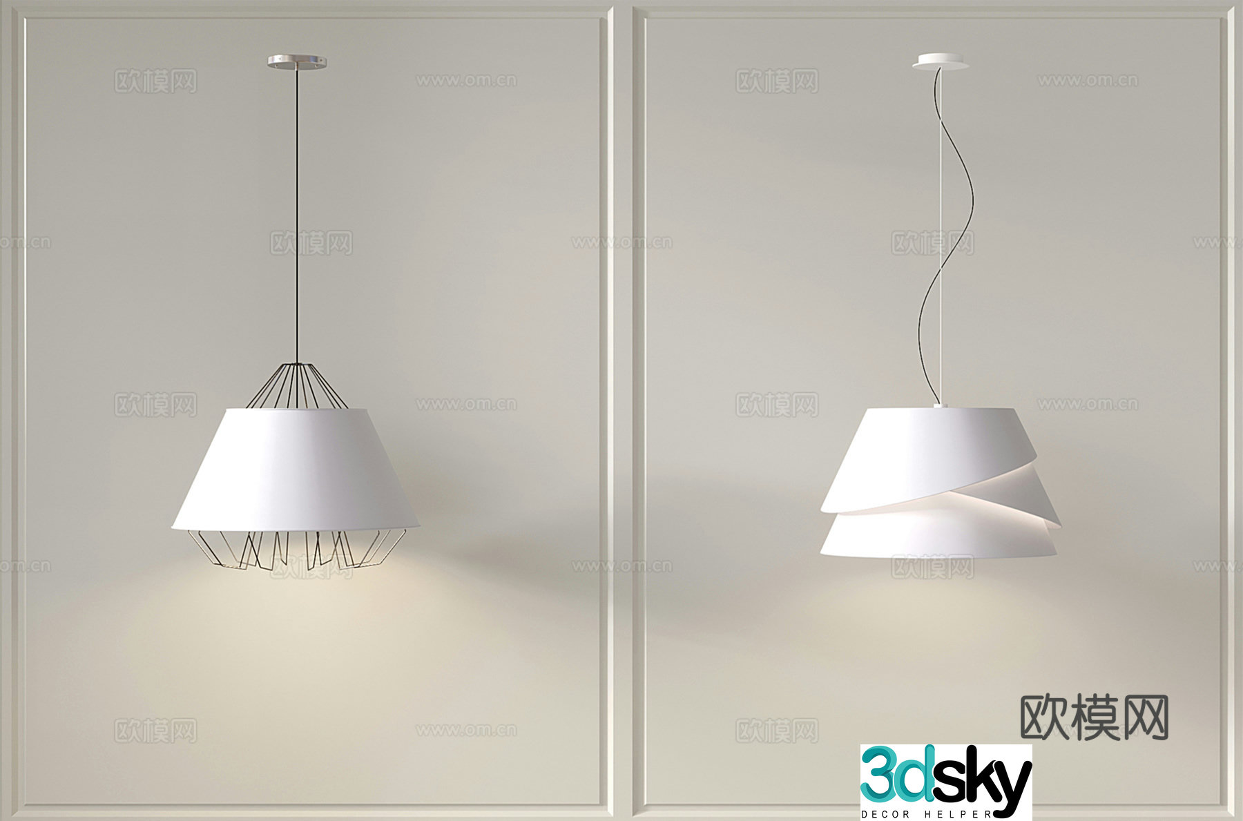 Modern minimalist creative iron chandeliers restaurant chandeliers dining chandeliers 3d model