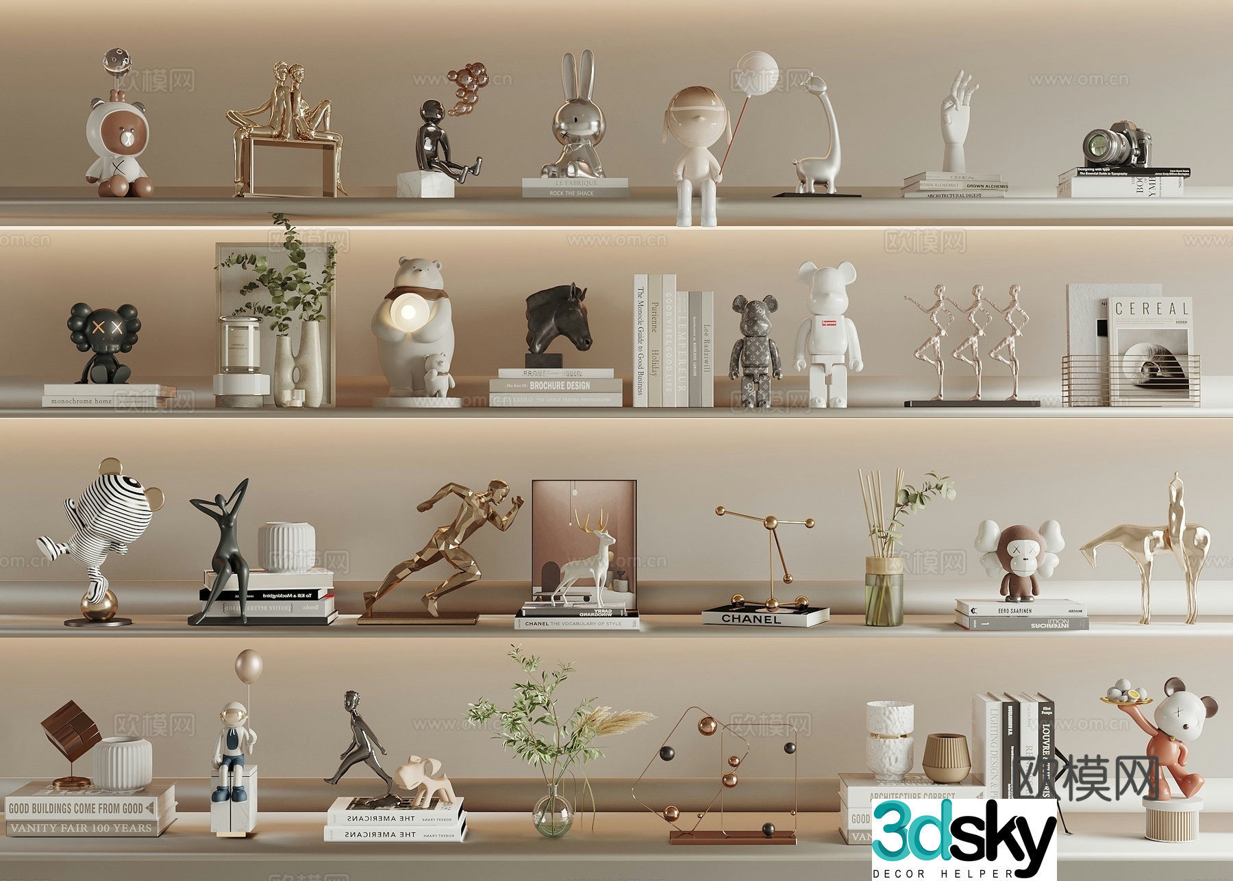 Modern ornaments Art ornaments Sculpture ornaments Book ornaments Light luxury ornaments Vase 3D model