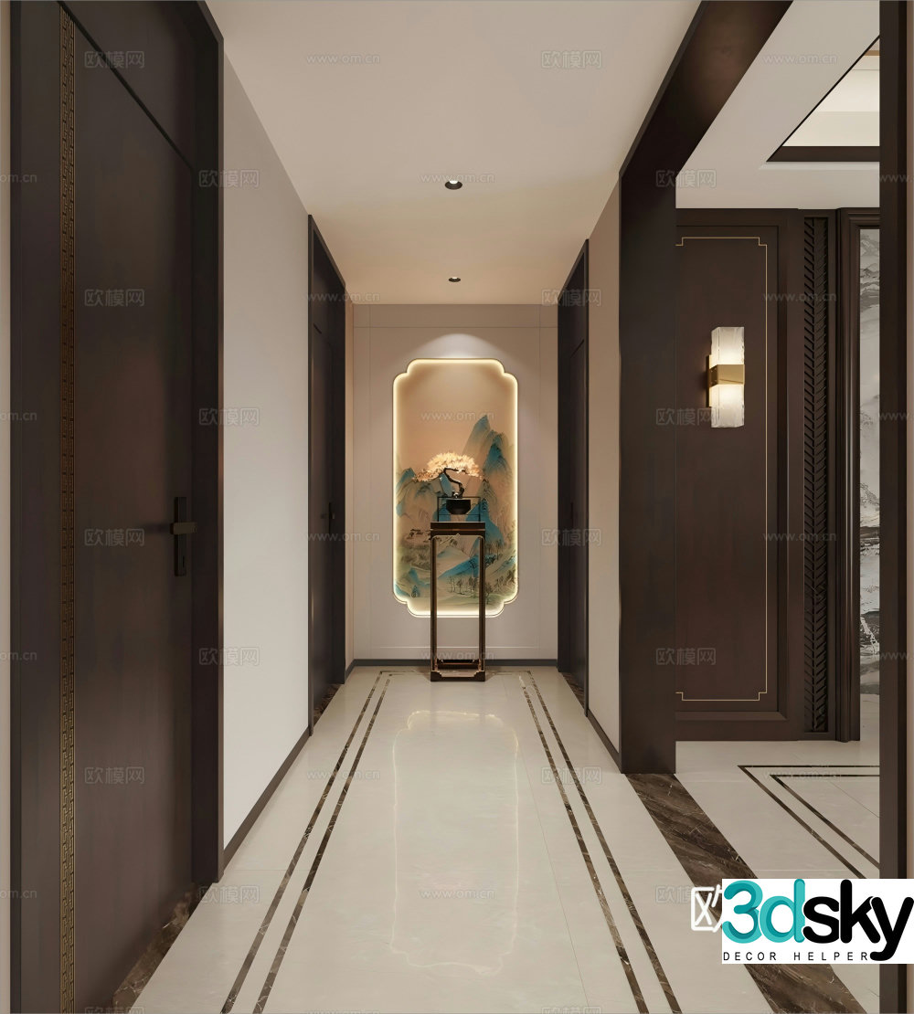 New Chinese style entrance 3D model