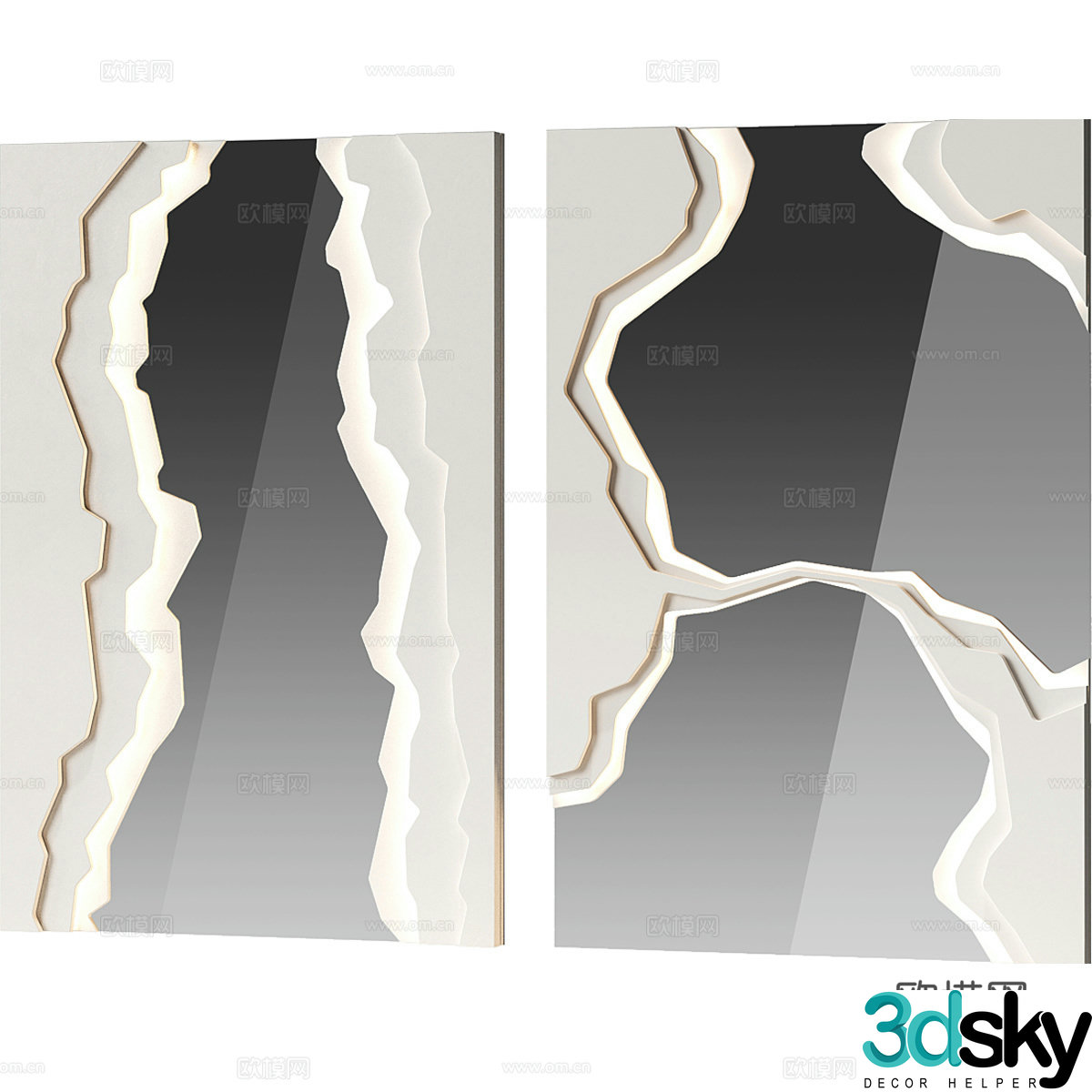 Modern decorative mirror 3d model