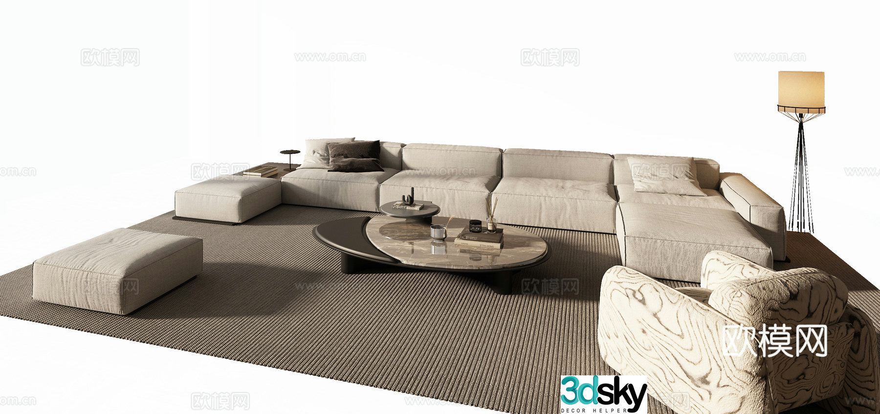 Modern sofa combination 3d model