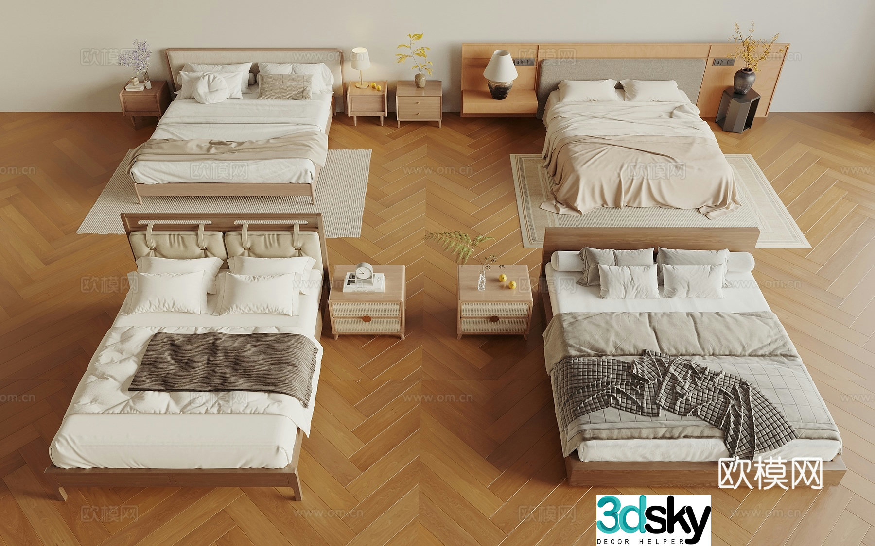 Wasabi Middle Style Double Bed Wasabi Middle Style Double Bed Medium Style Double Bed 3D Model