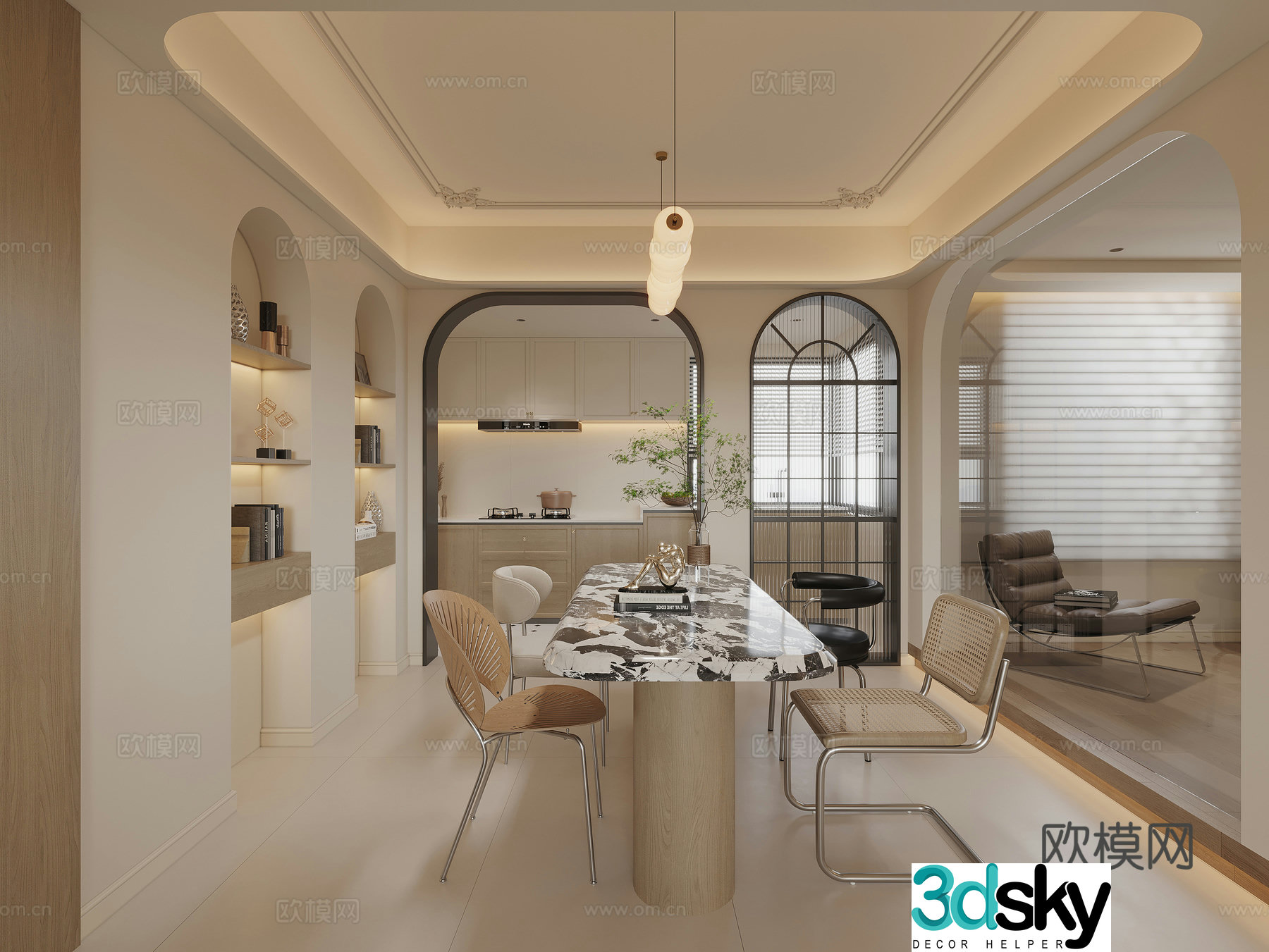 Modern French Restaurant 3D Model
