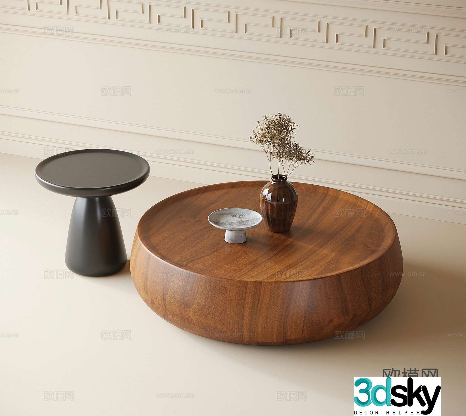 Modern round coffee table 3d model