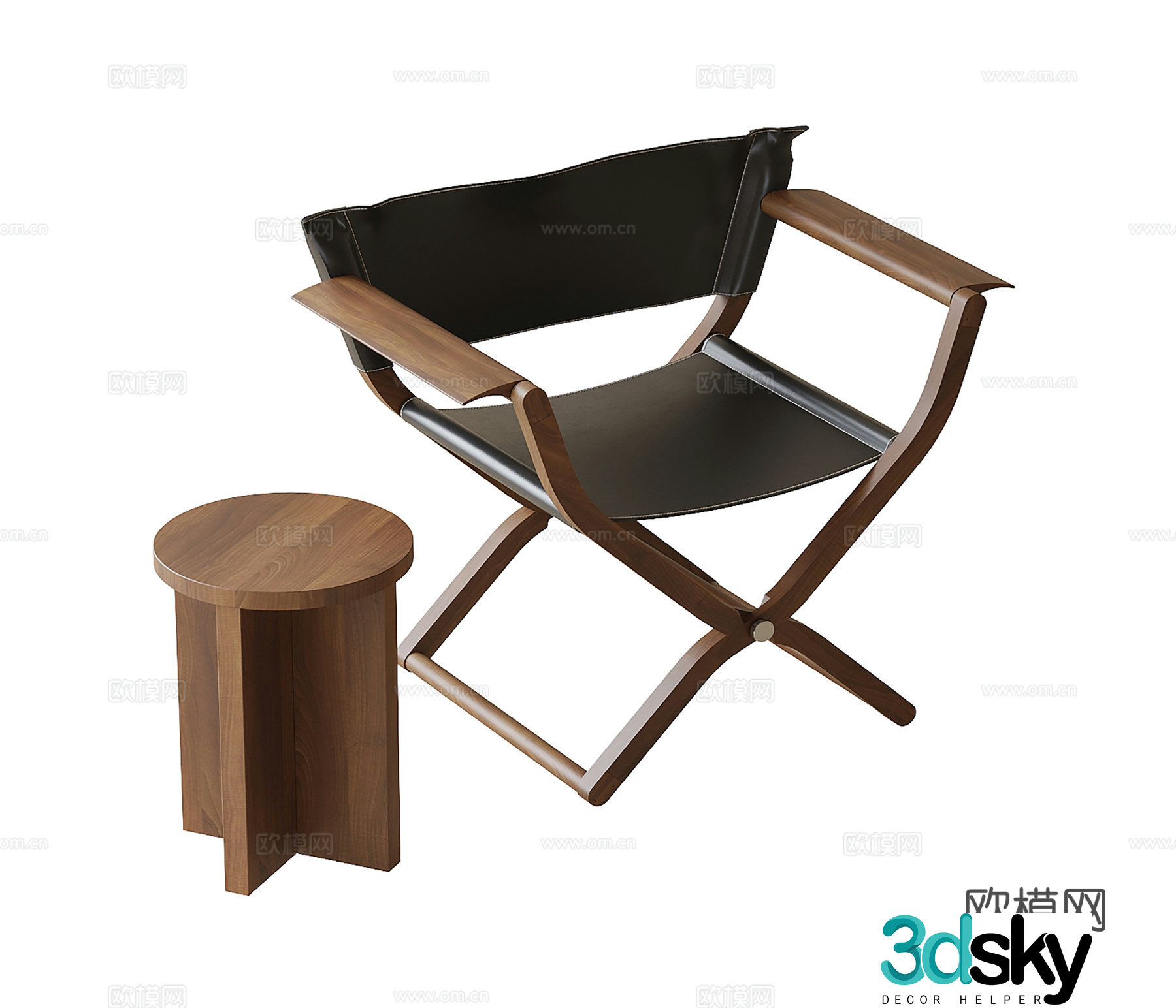 Modern casual chair Single chair Side angle 3D model