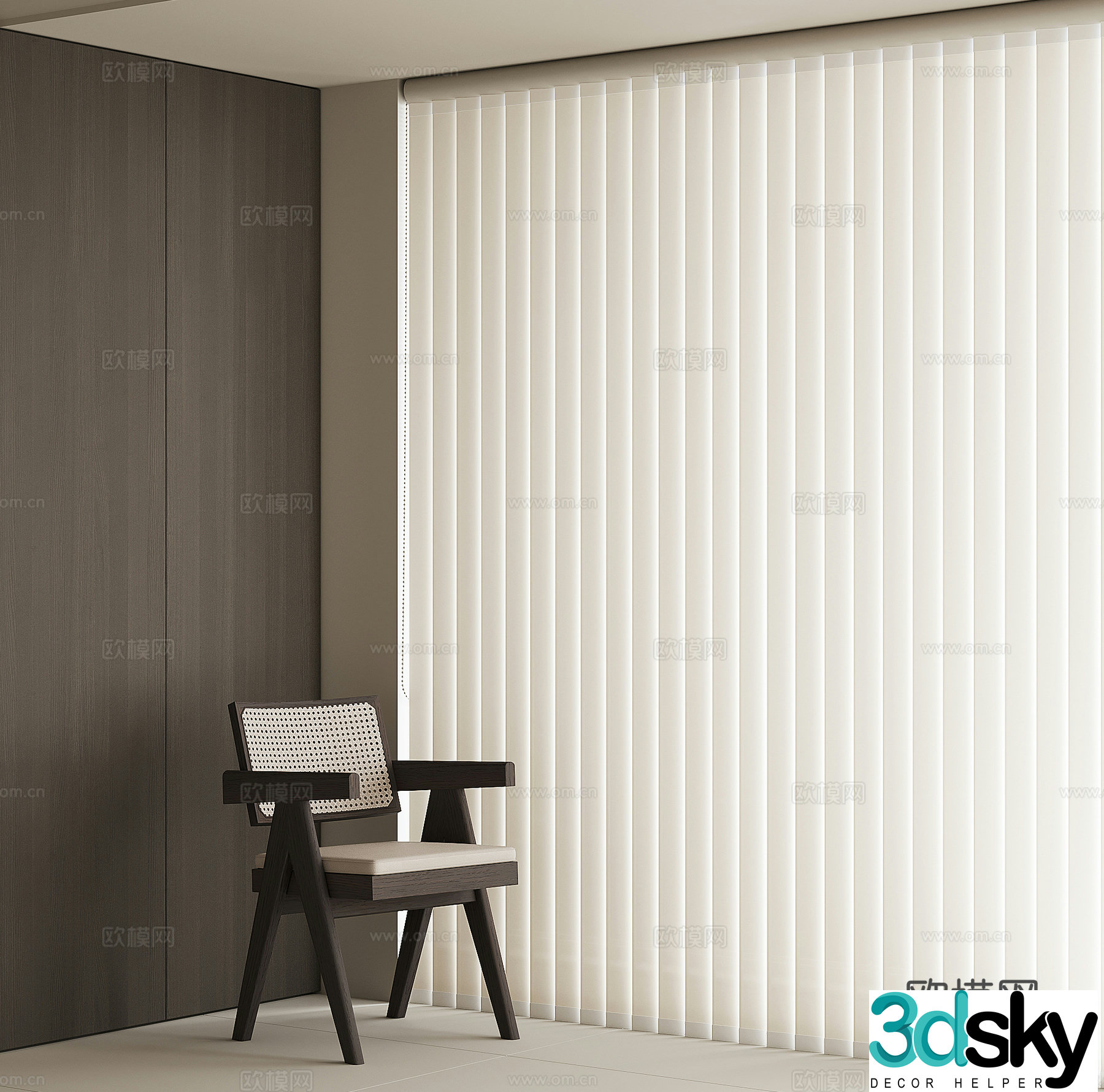 Modern dream curtain 3d model