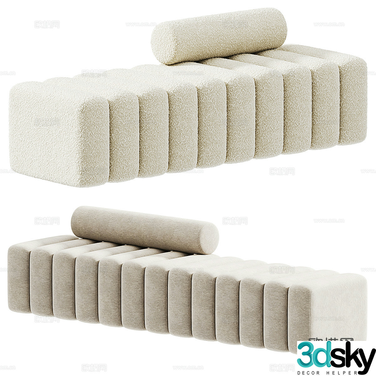 Modern Italian SARA shoe changing stool 3D model