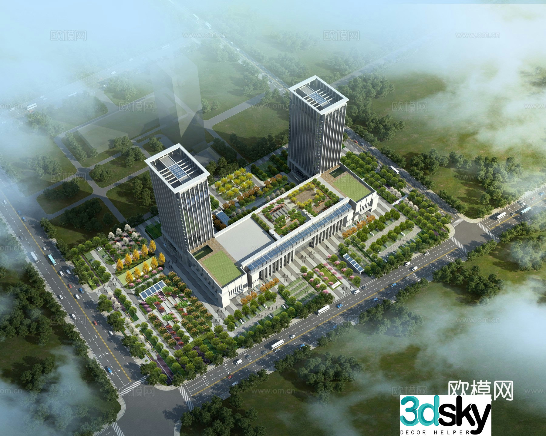 Comprehensive office building 3D model
