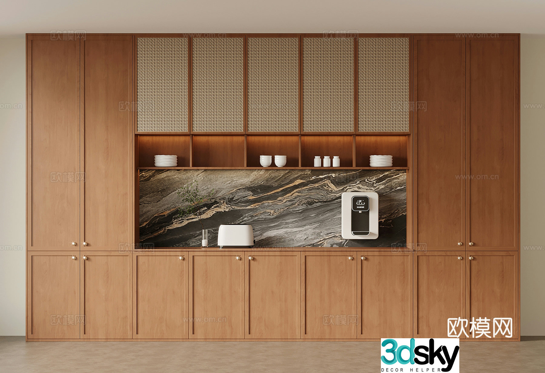 Middle-aged wine cabinet sideboard 3D model