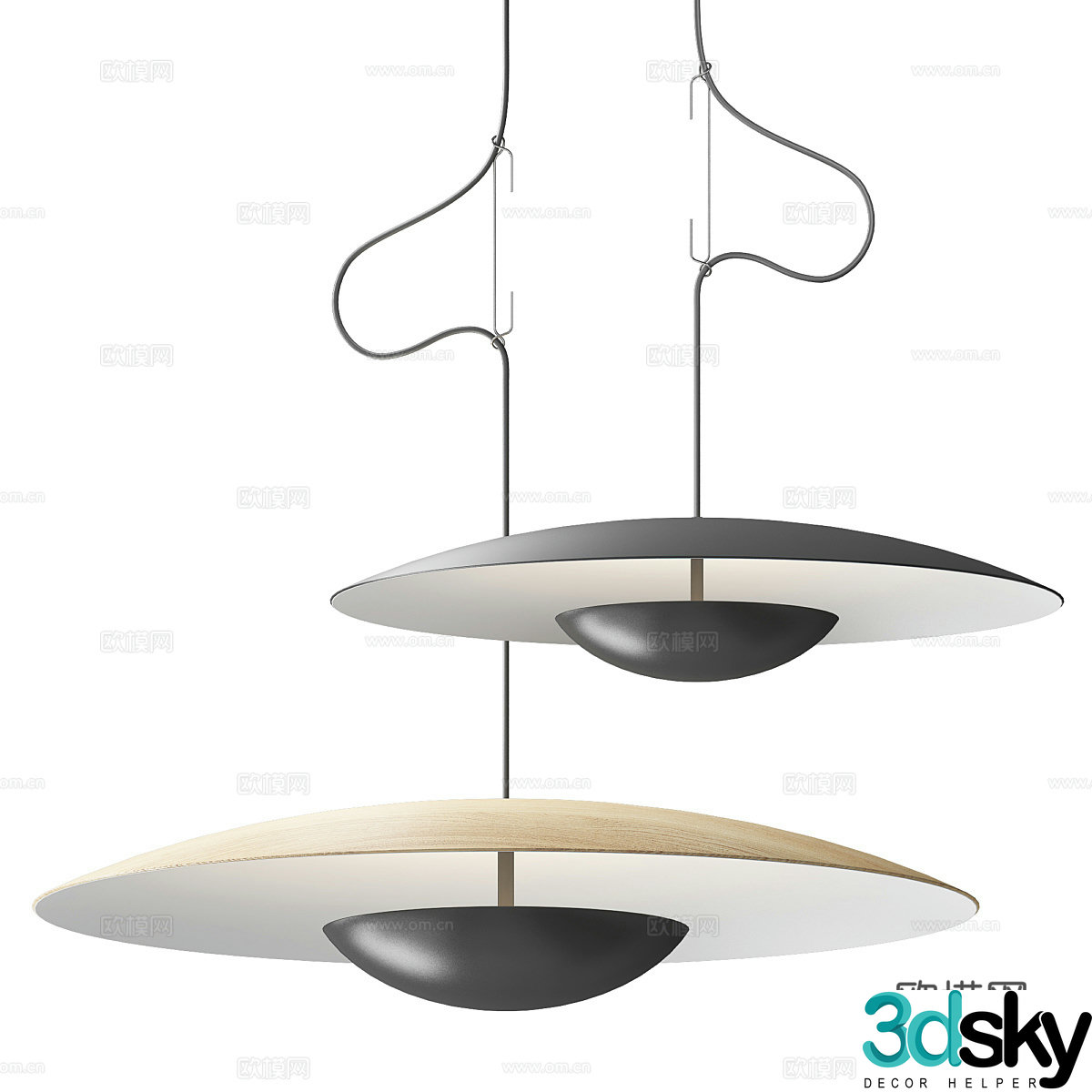 New Chinese style decorative chandelier 3D model