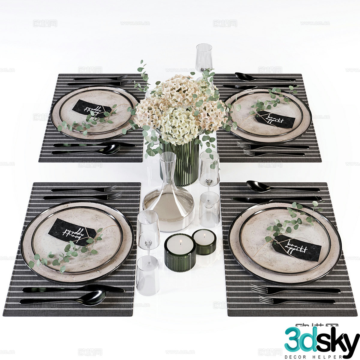 Modern light luxury tableware 3D model