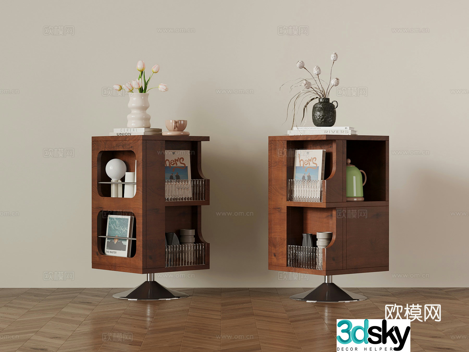 Middle-aged side table rotatable angle table 3D model
