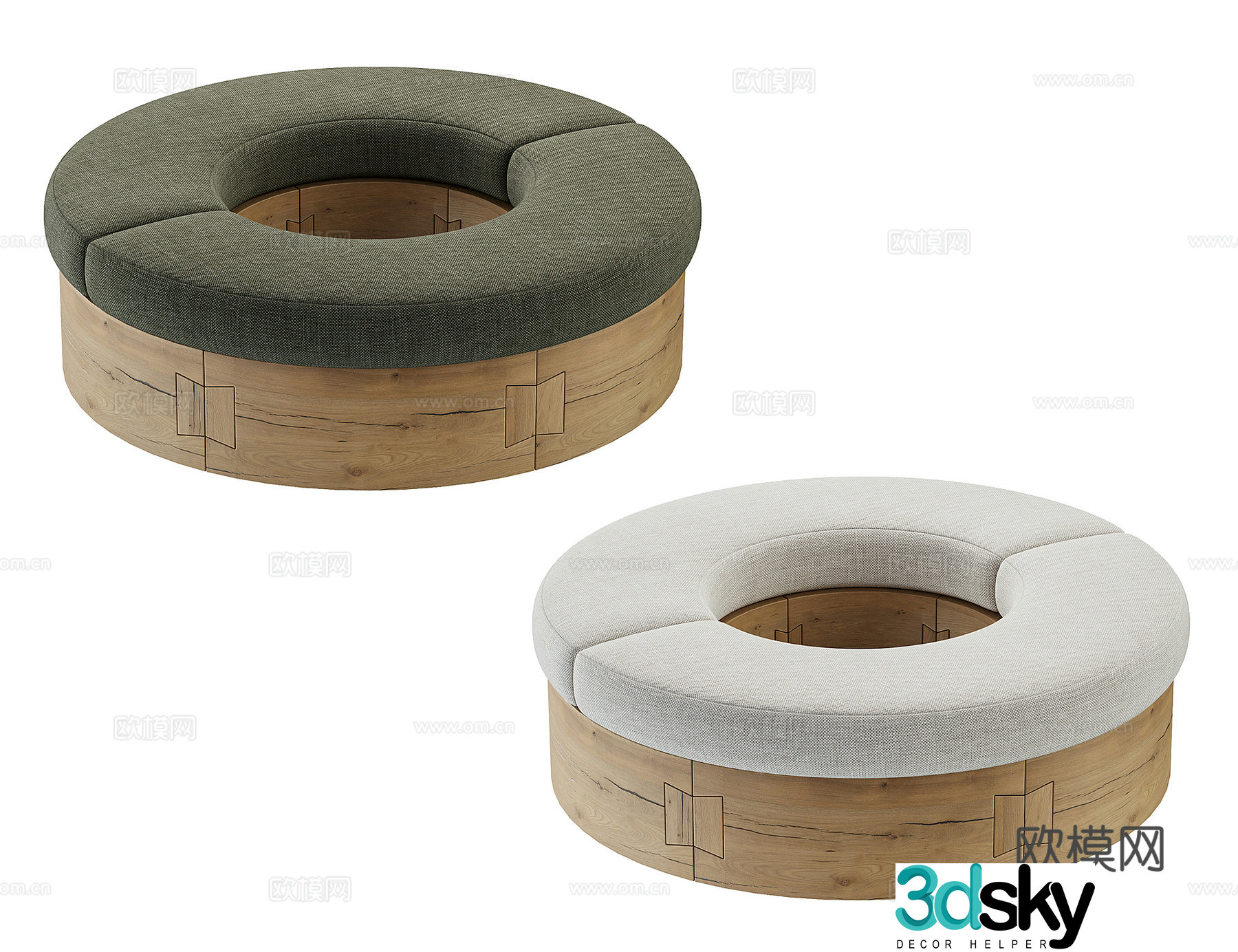 Hotel fabric sofa 3d model