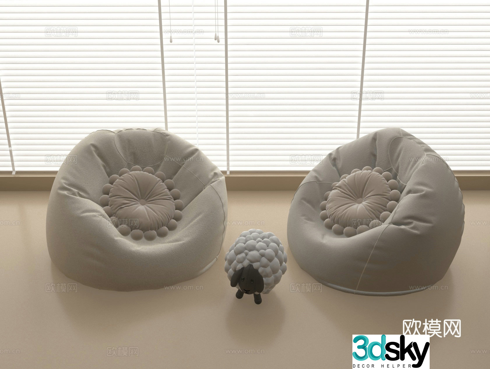 Lazy sofa casual sofa 3d model