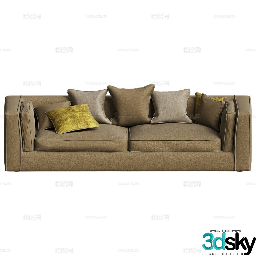 Villevenete modern simple fabric sofa double sofa fabric sofa 3d model