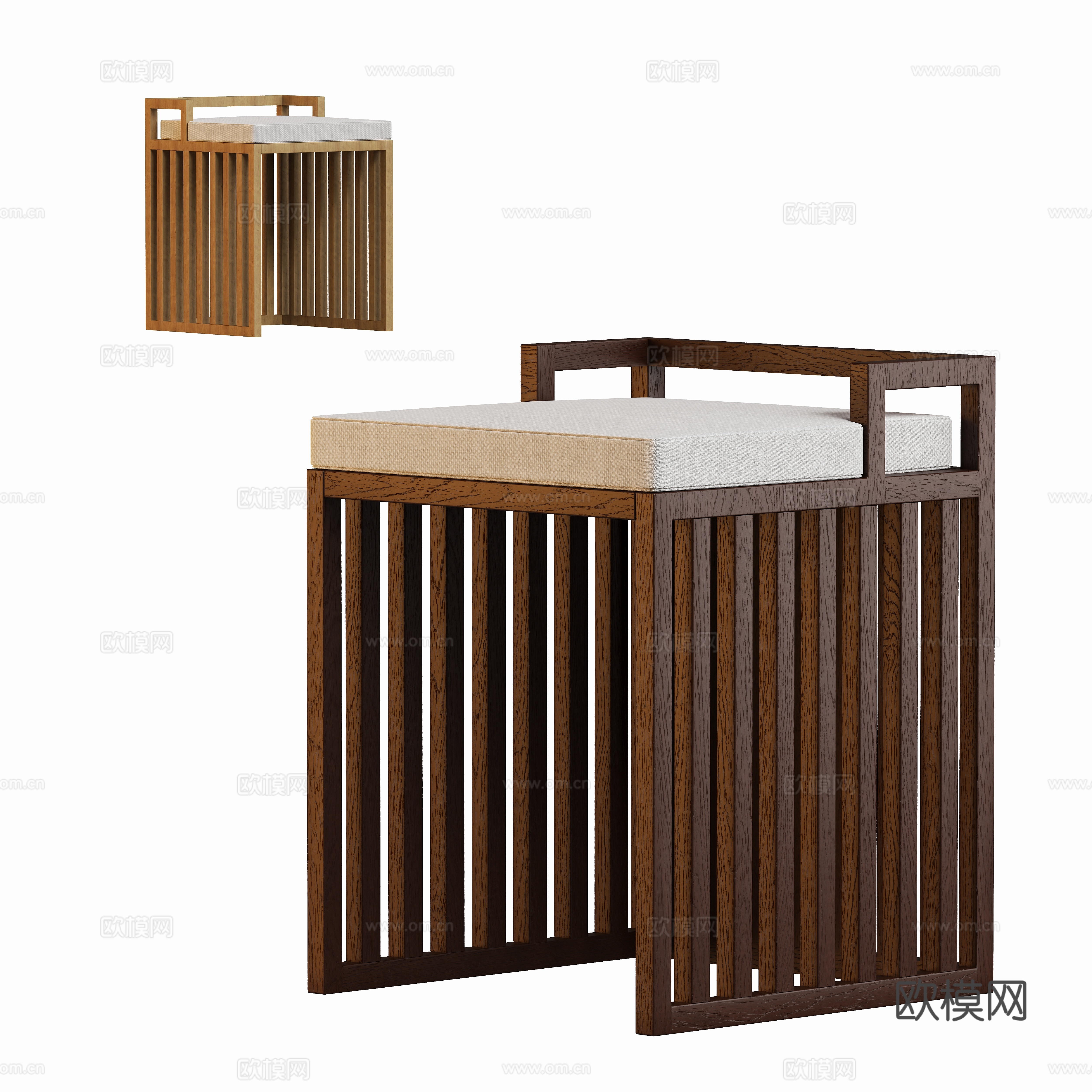 Modern log stool tea stool 3d model