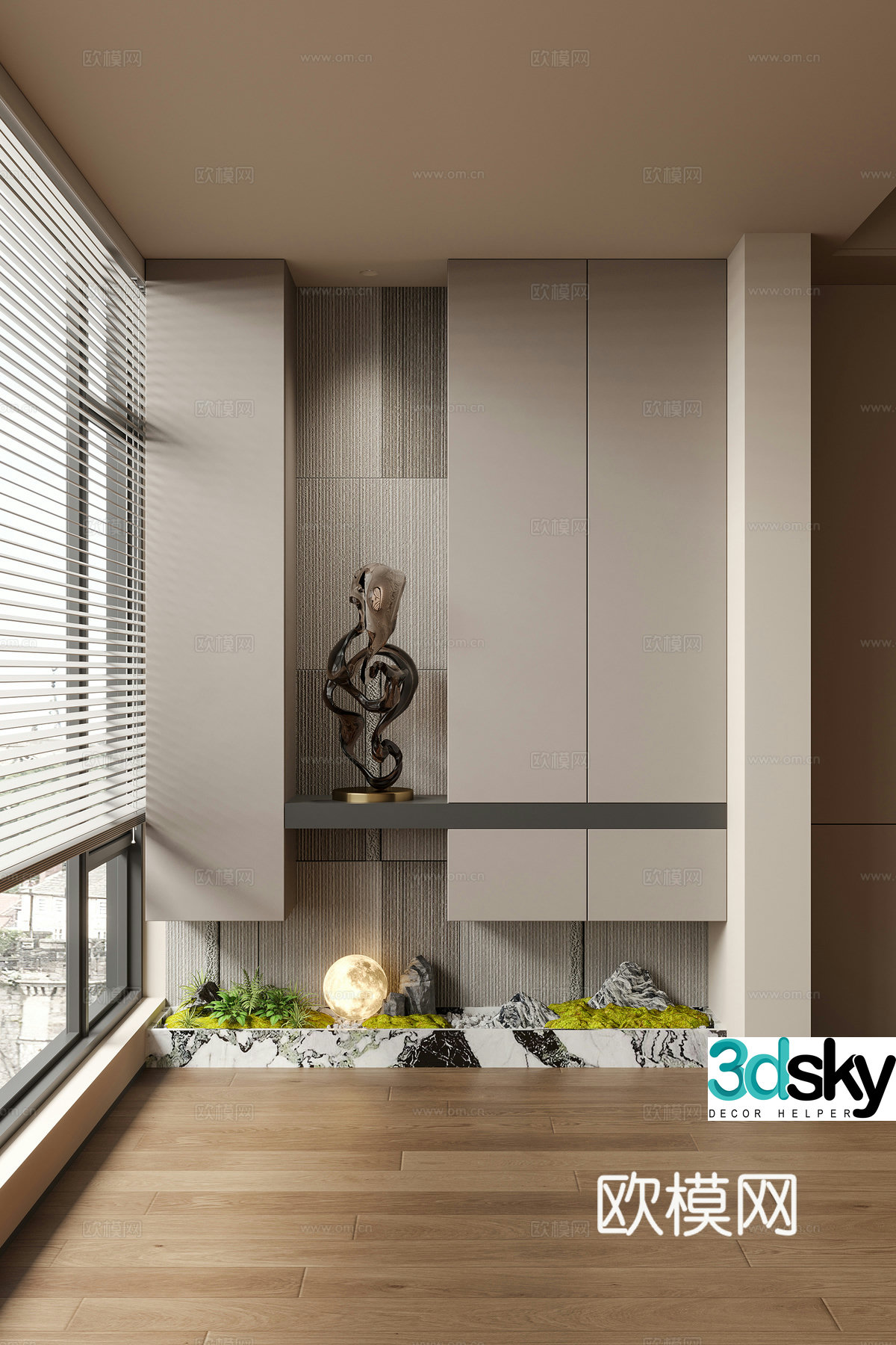 Modern art entrance 3d model