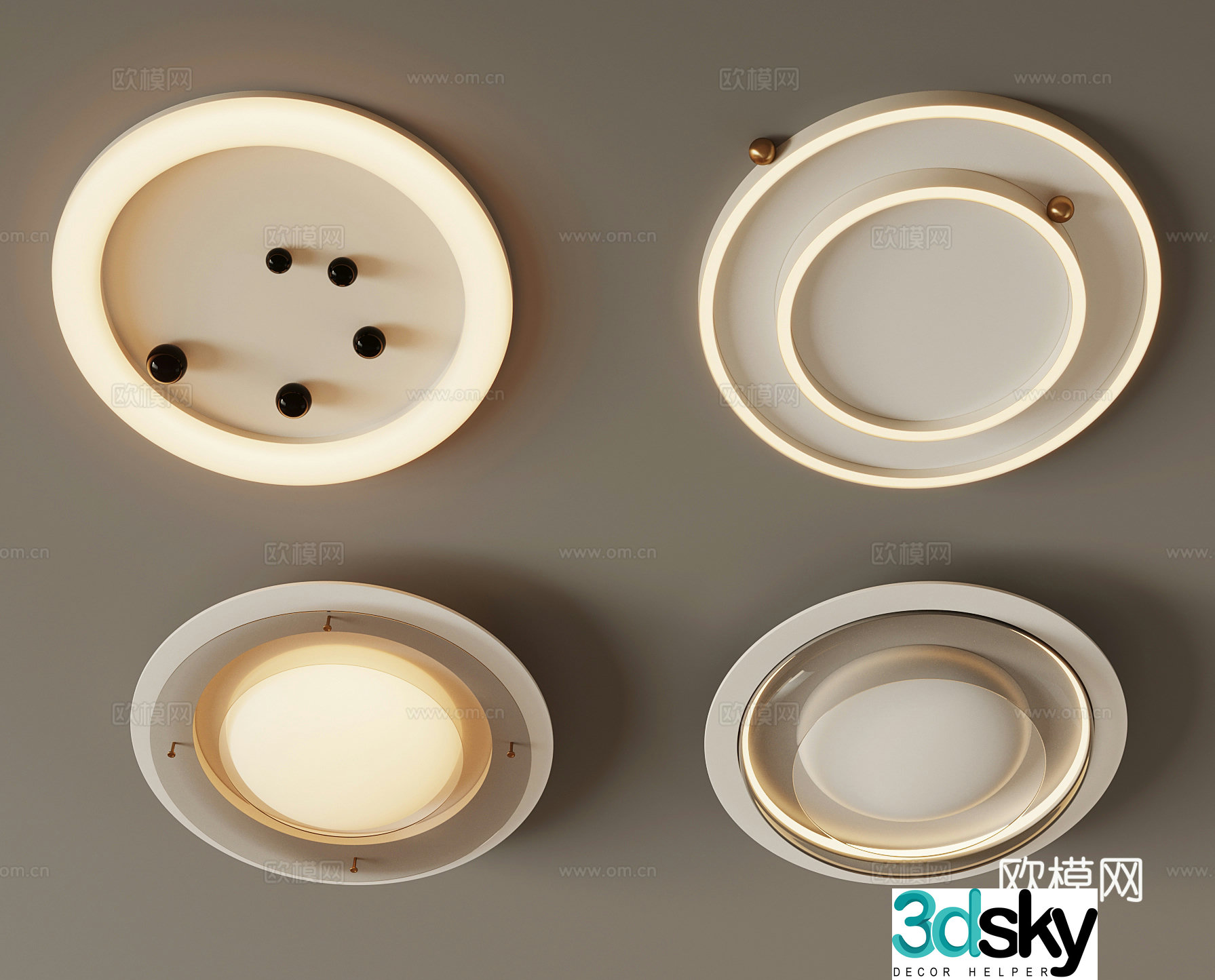 Creamy air ceiling lamp Living room ceiling lamp 3d model