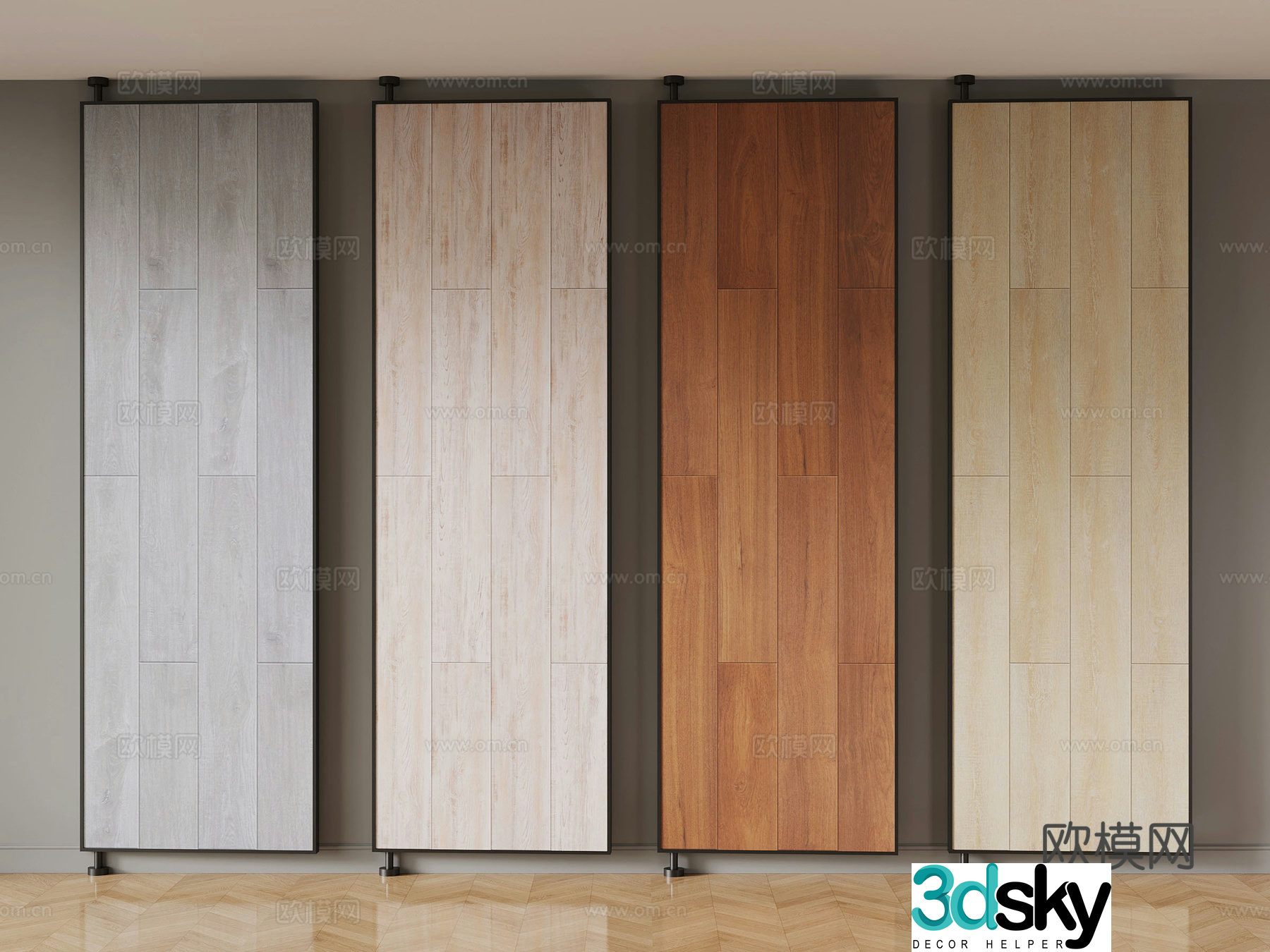 Modern wood flooring bedroom flooring 3d model