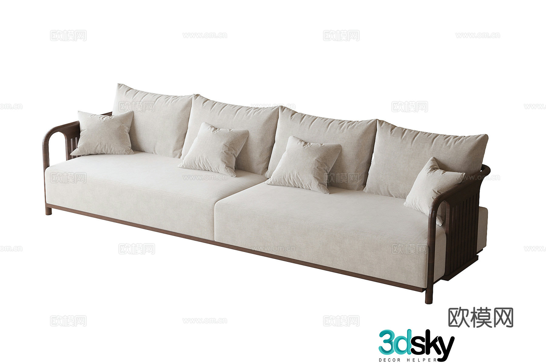 New Chinese three-person sofa 3D model