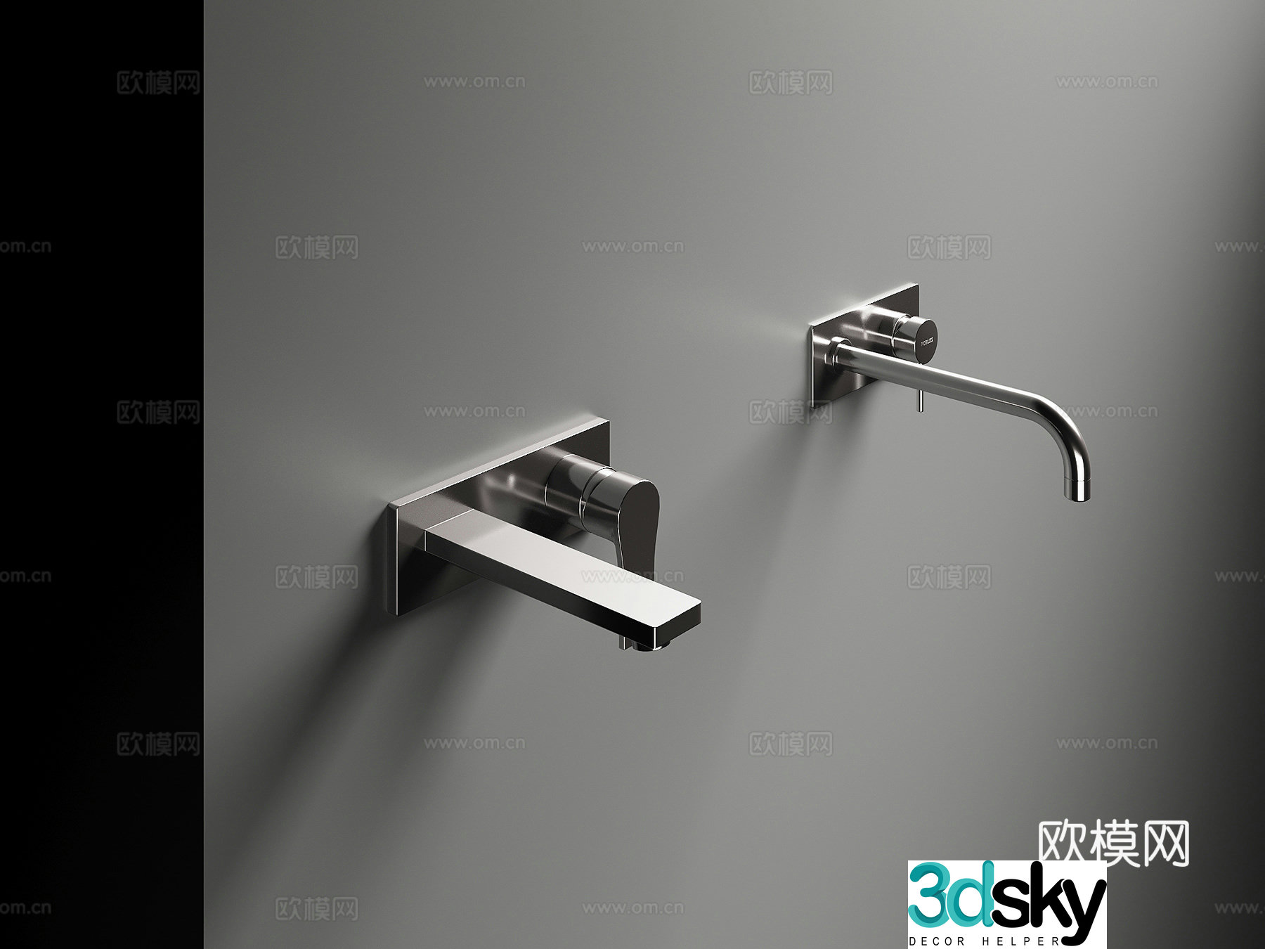 Modern wall faucet 3D model