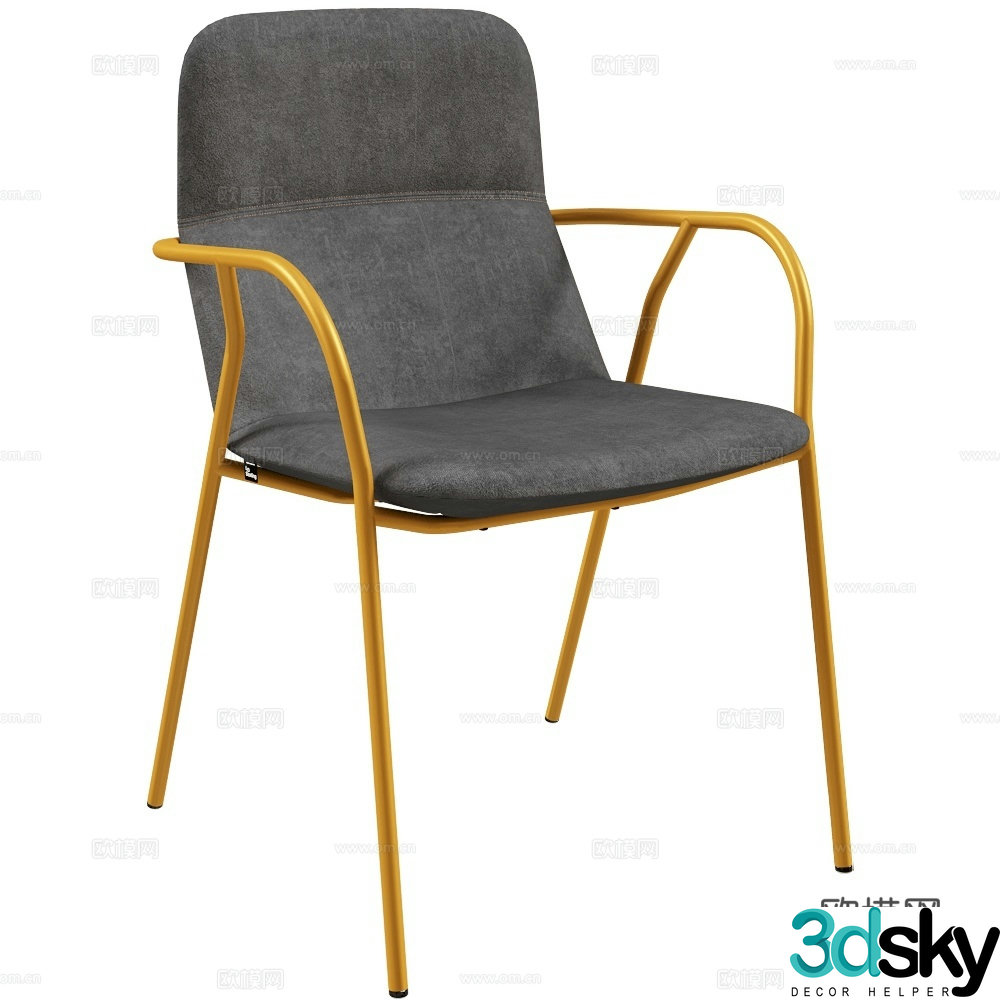 LD Seating Modern fabric single chair Extremely simple chair Italian single chair Dining chair 3d model