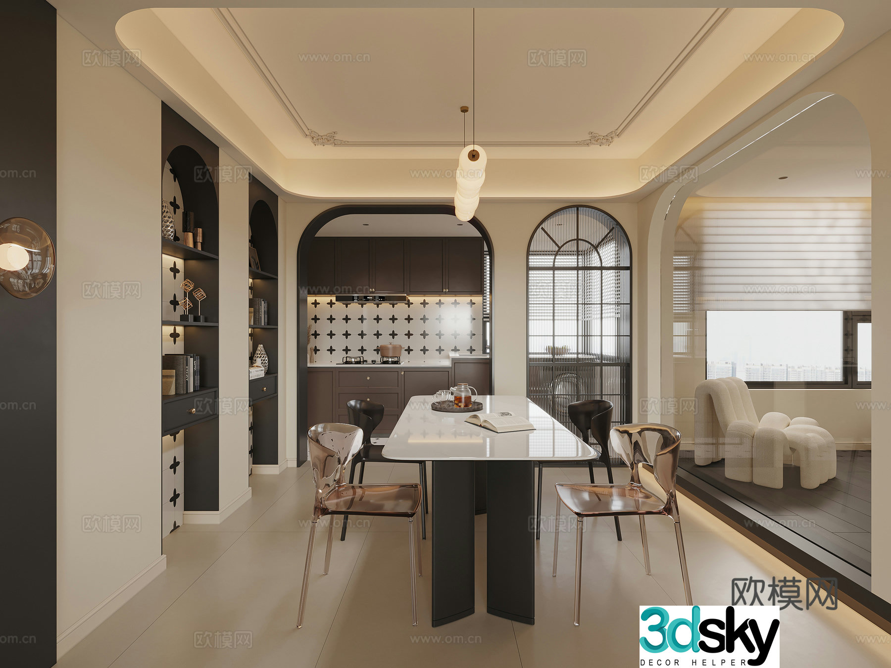 Modern French Restaurant 3D Model