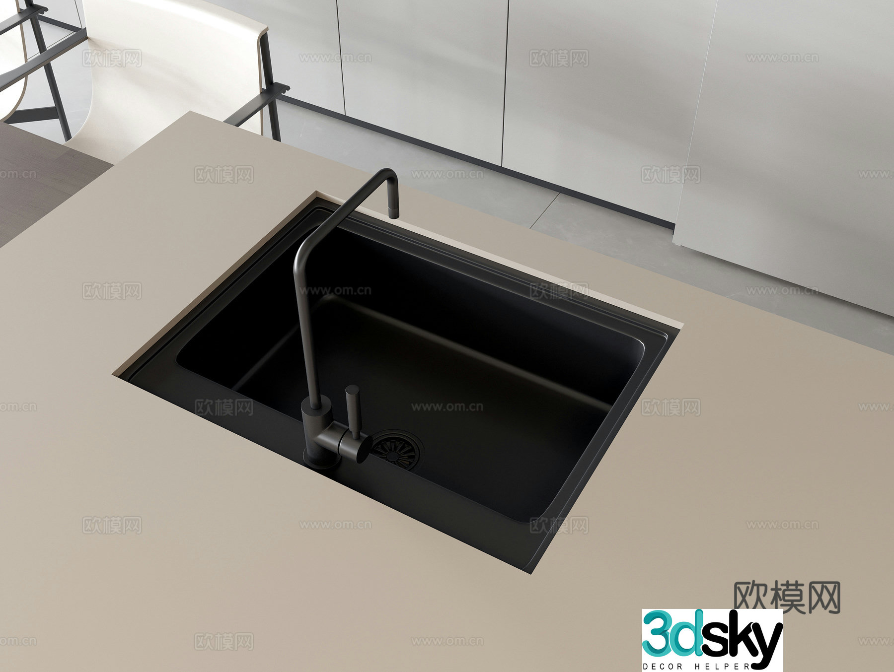 Washbasin vegetable basin sink faucet 3D model