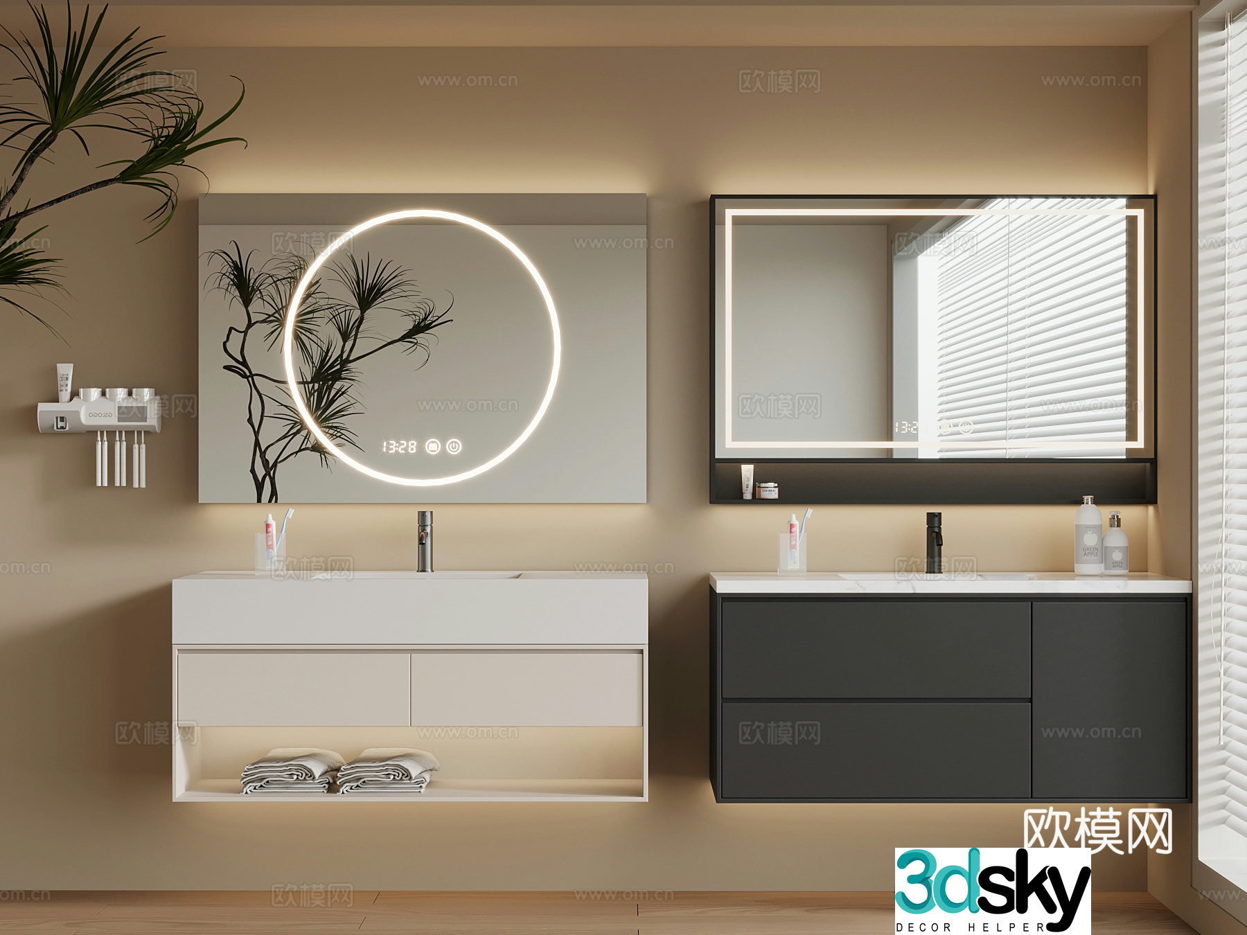 Modern bathroom cabinet 3d model