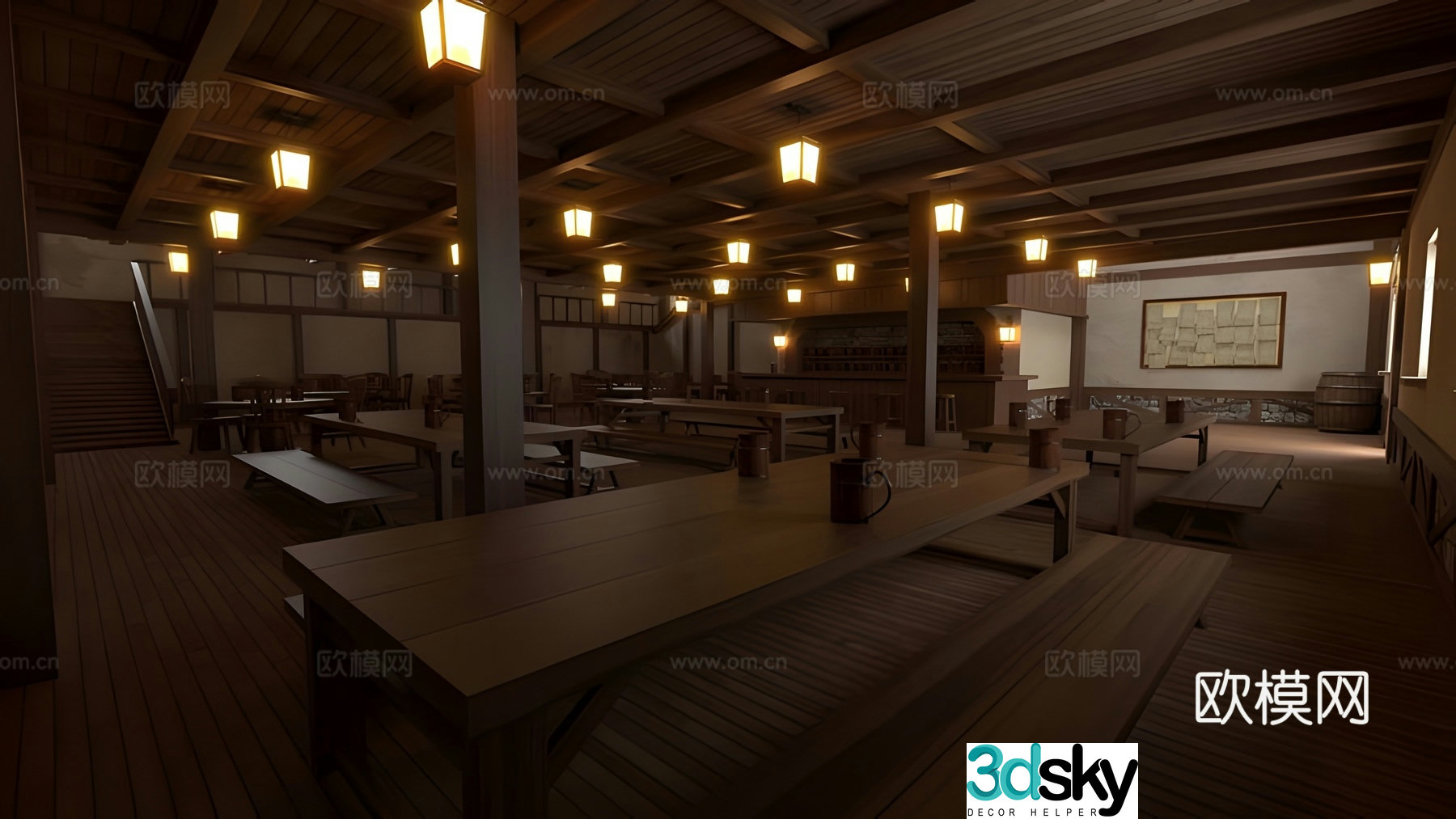Bar medieval 3d model