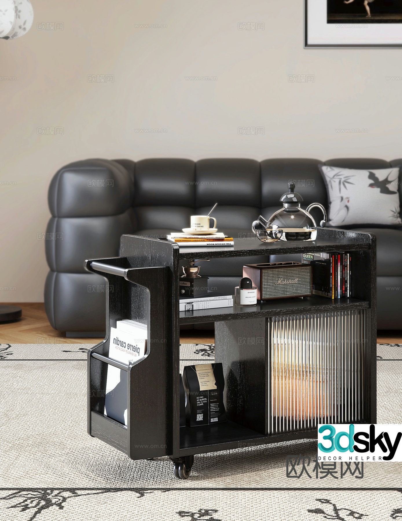 French medieval style mobile side cabinet sofa side cabinet side cabinet decoration ornament French sofa floor 3D model