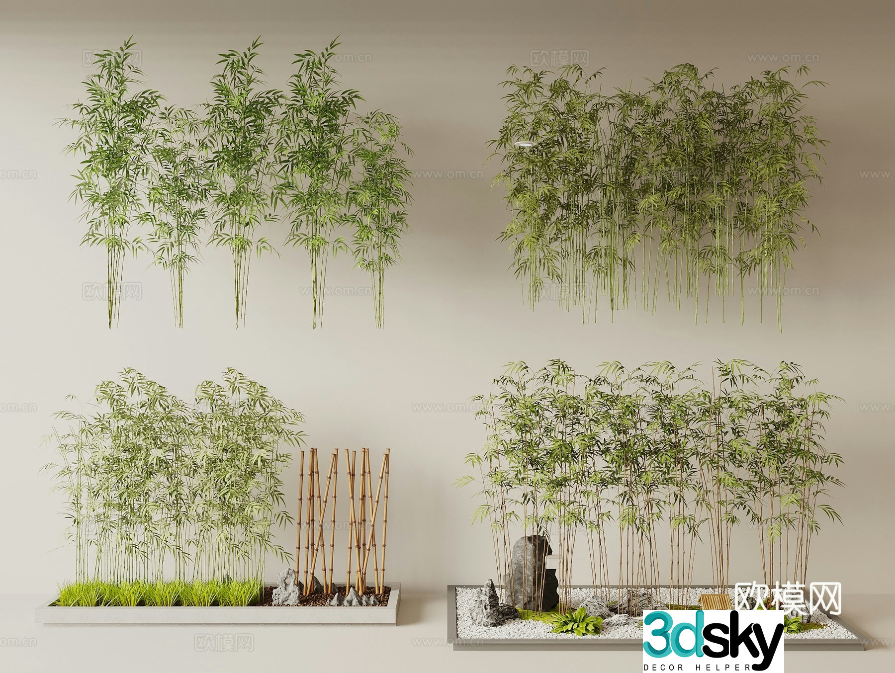Bamboo Bamboo Forest Landscape Bamboo 3D Model