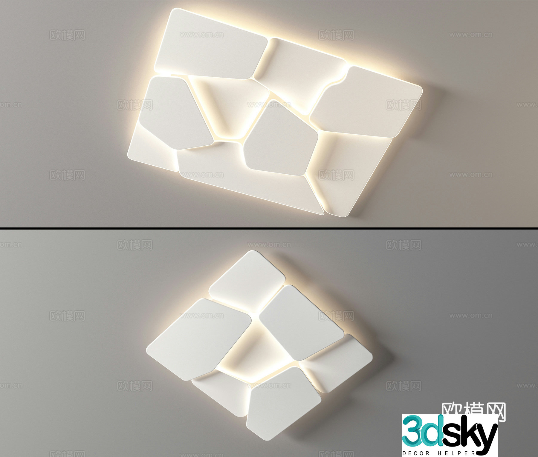 Modern LED ceiling light living room light dining room 3d model