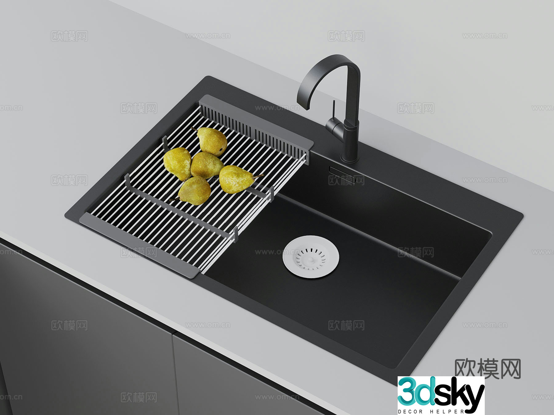 Modern sink faucet water leakage 3d model