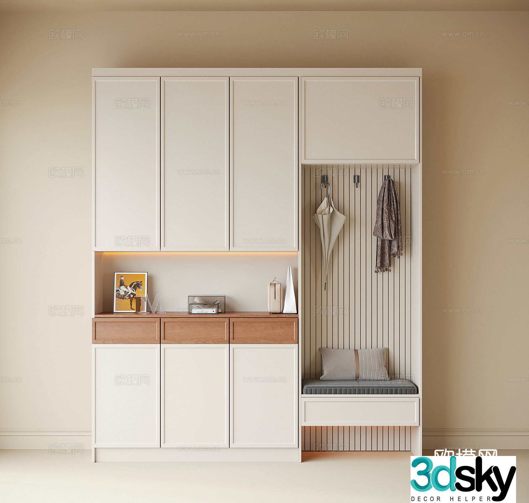 Modern shoe cabinet 3d model