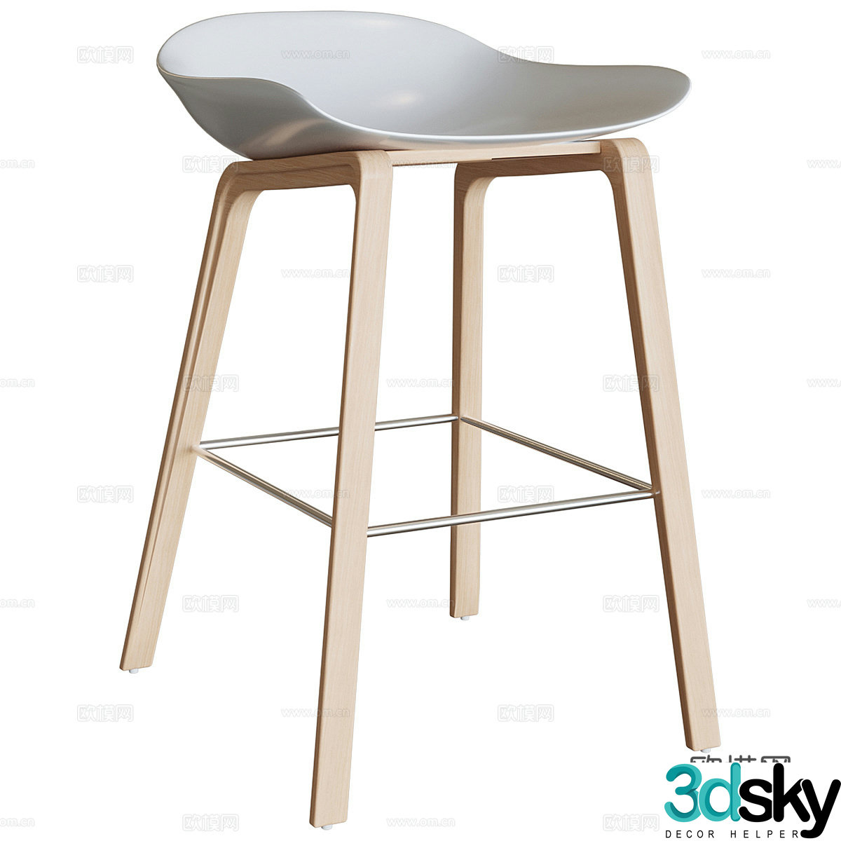 3D model of high-legged bar chair
