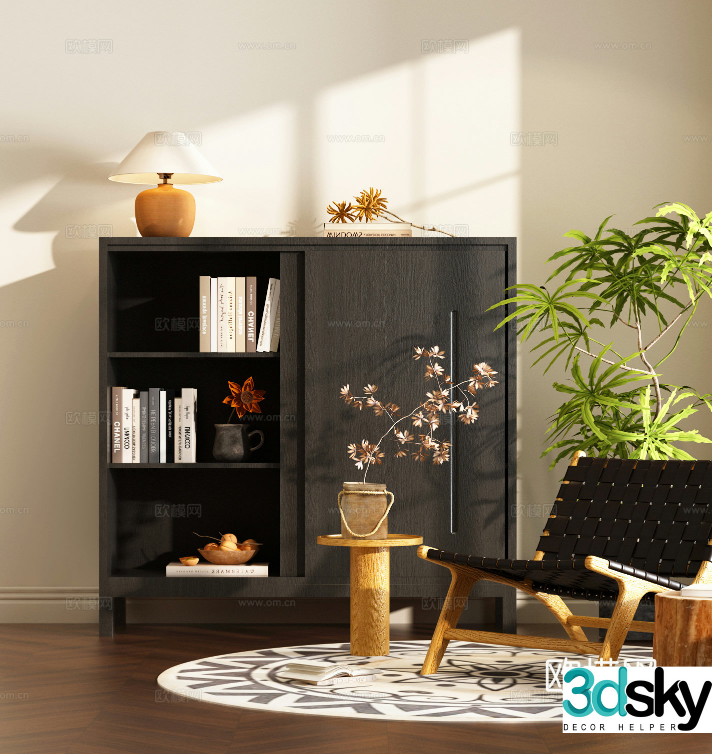 Modern Zen Bookcase Modern Wasabi Bookcase Modern Bookcase 3D Model
