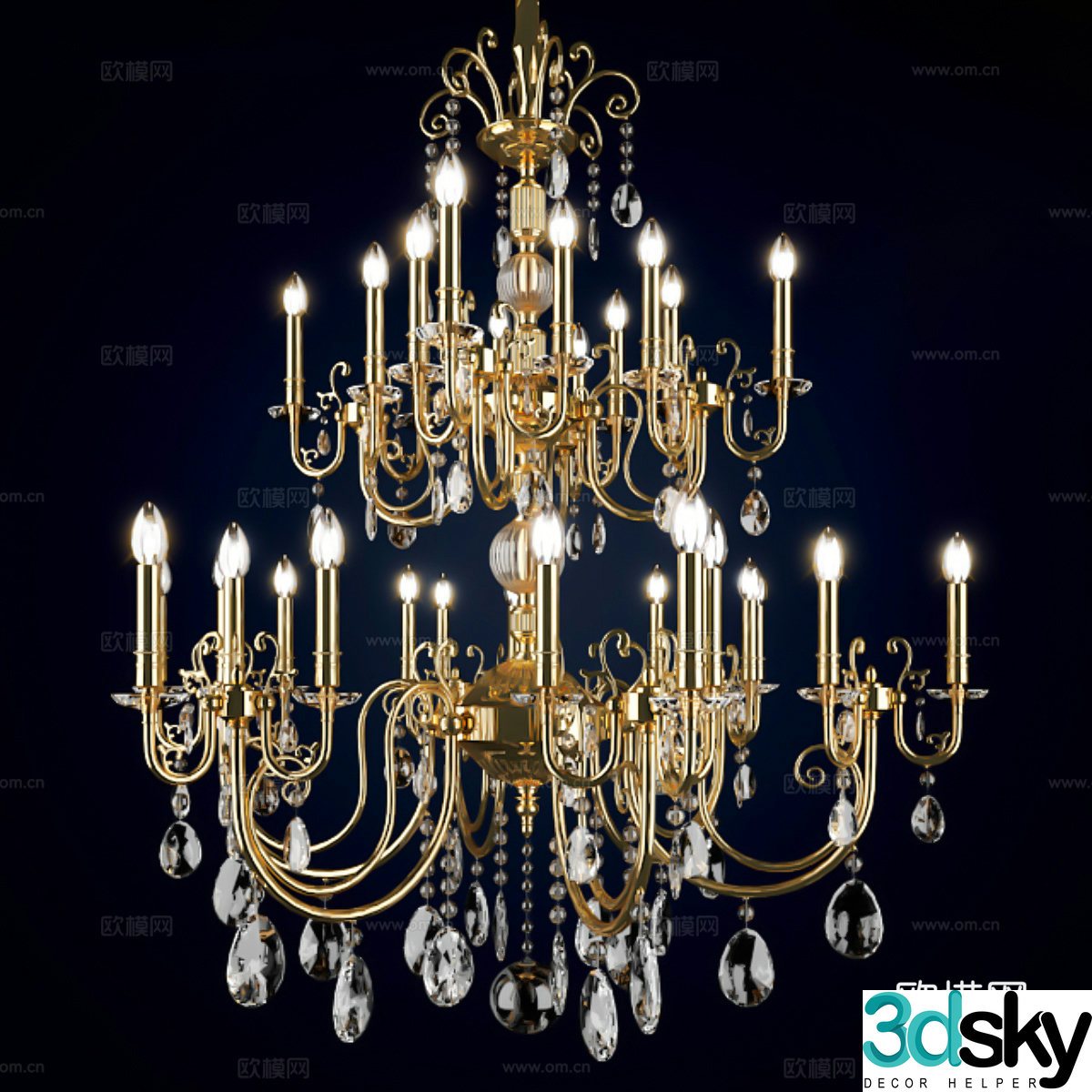 Light luxury chandeliers Hotel chandeliers Retro chandeliers Simple European chandeliers European chandeliers Lobby chandeliers 3D model