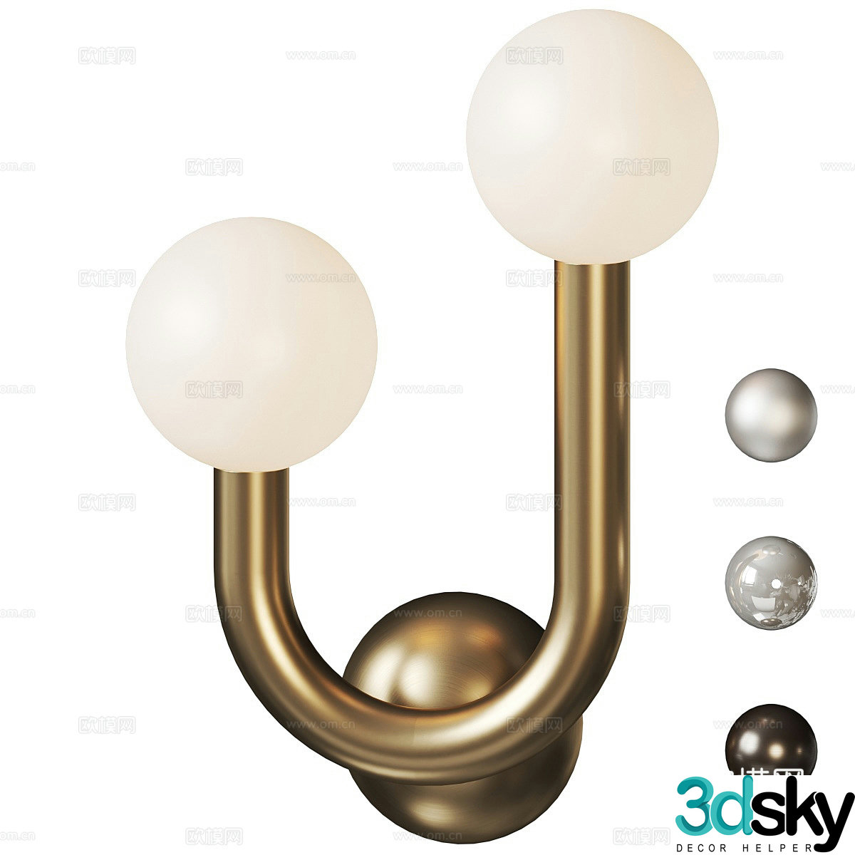 Italian light luxury decorative wall light 3D model