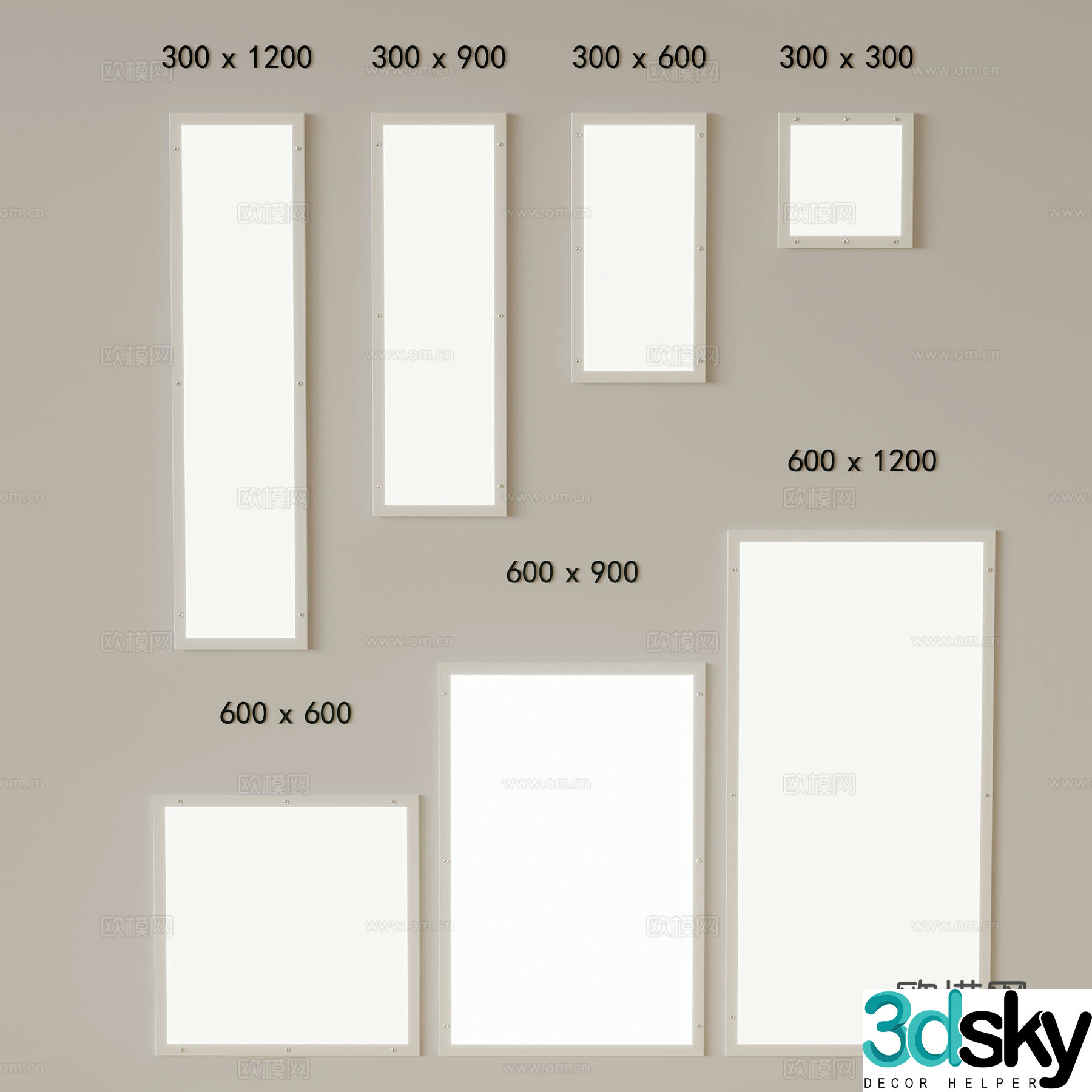 Modern ultra-thin flat lamp office lamp 3d model
