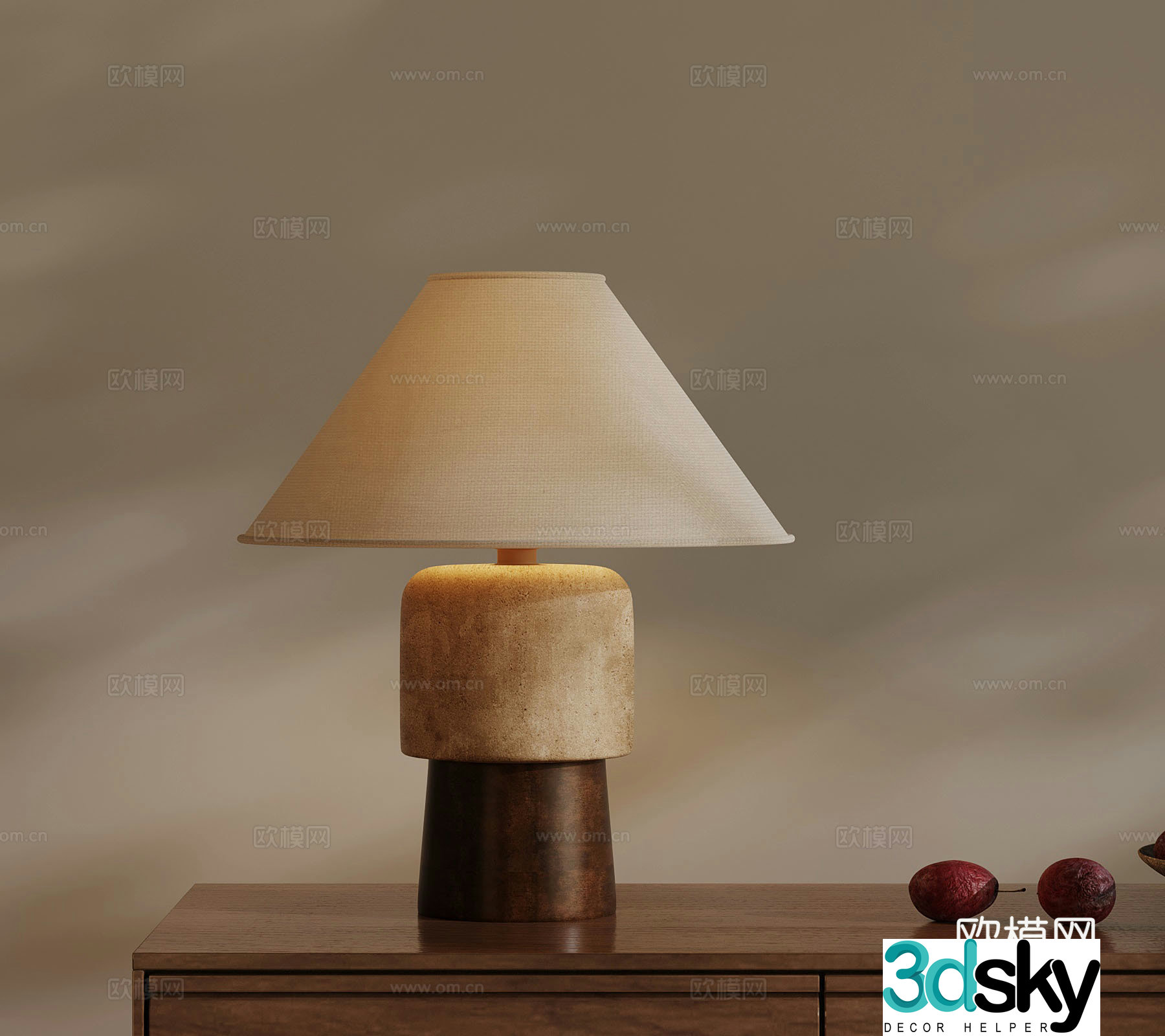3D model of medieval style table lamp