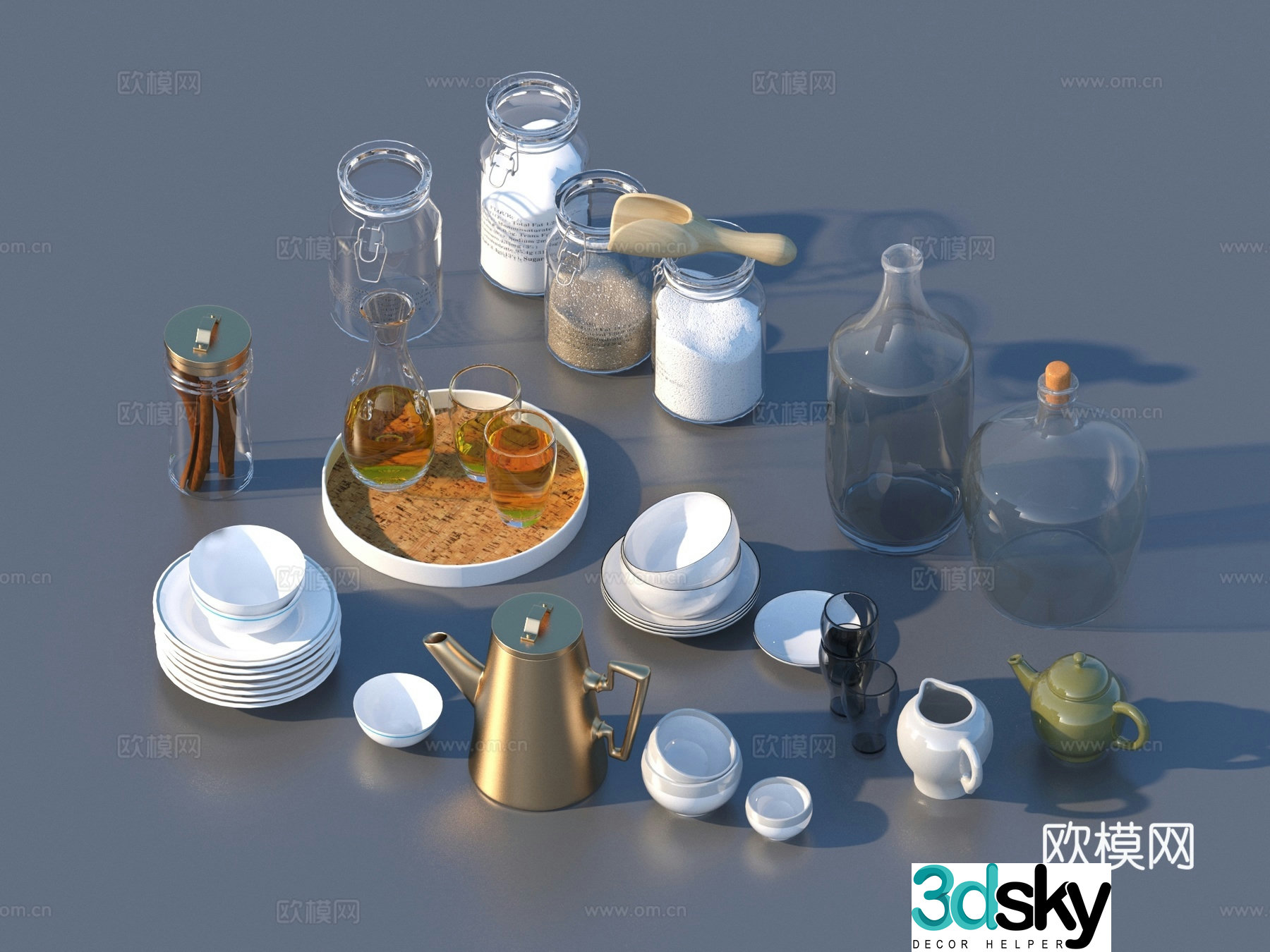 Tableware Bowl Plate Kitchen Utensils Daily necessities 3D Model