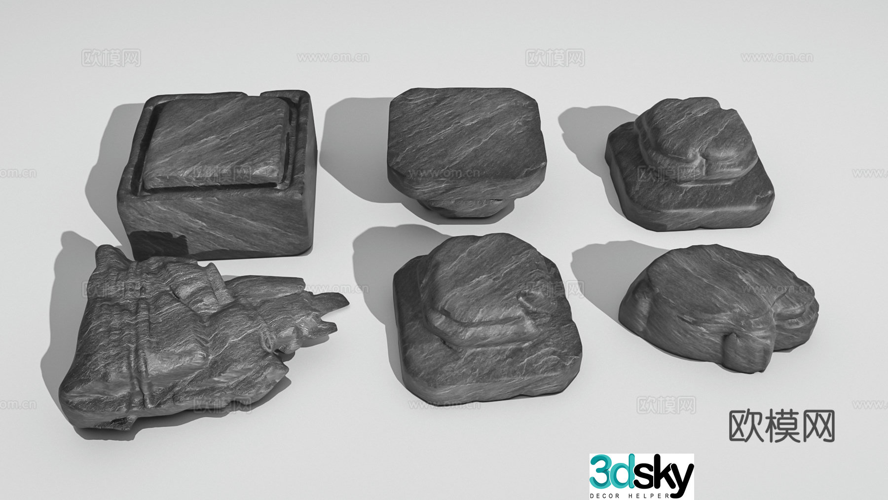 Stone sculpture base decoration device blind box figure 3d model