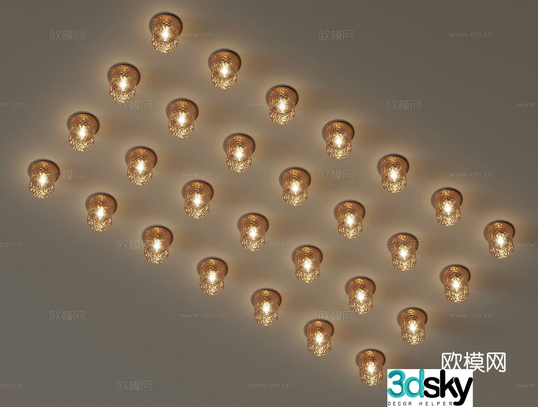 Simple ceiling lamp Crystal lamp 3d model