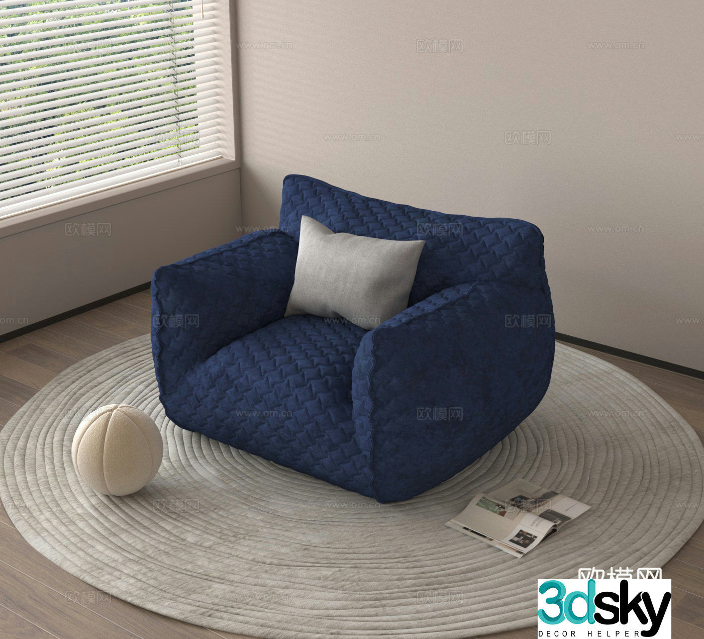 Lazy sofa casual sofa 3d model