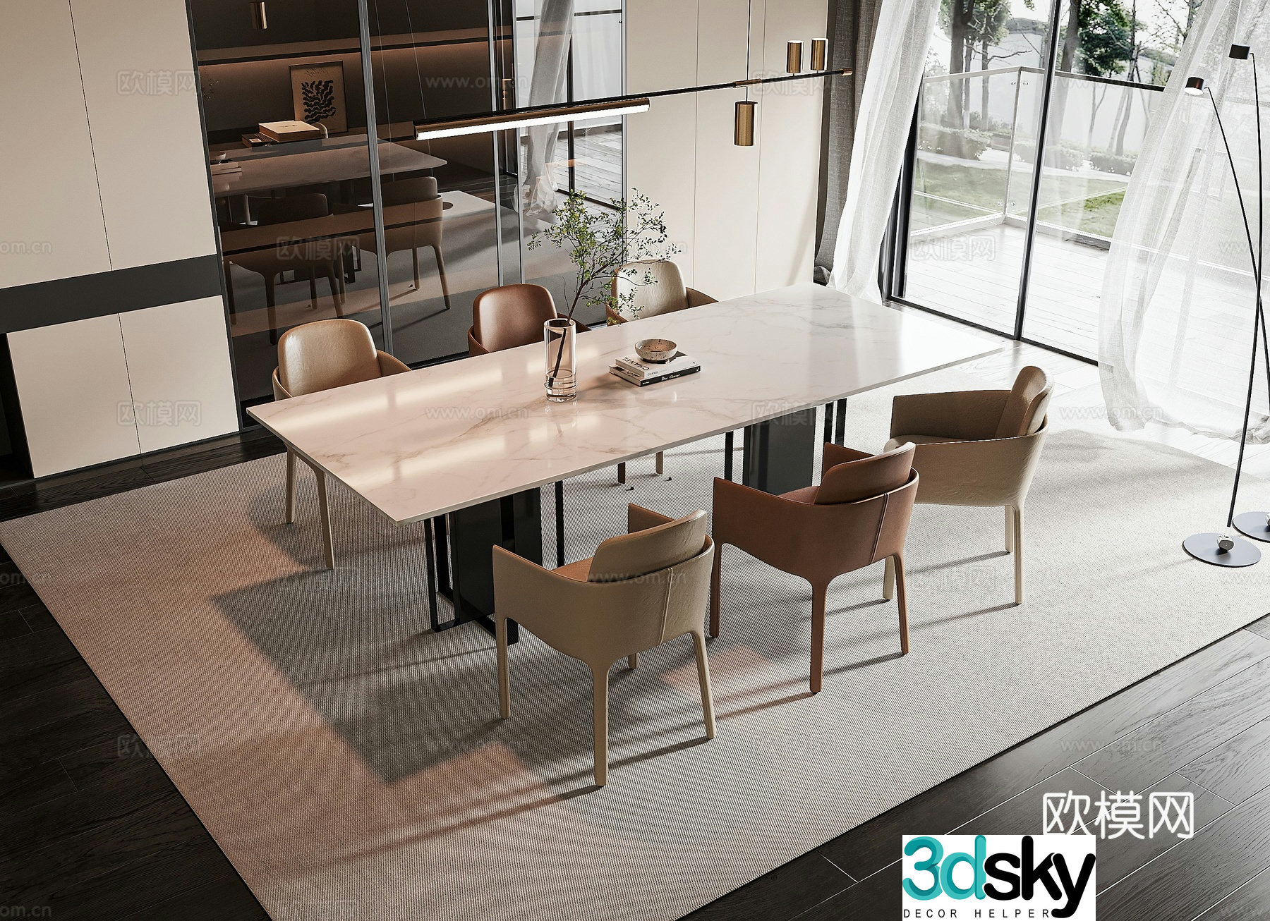 Modern restaurant 3d model