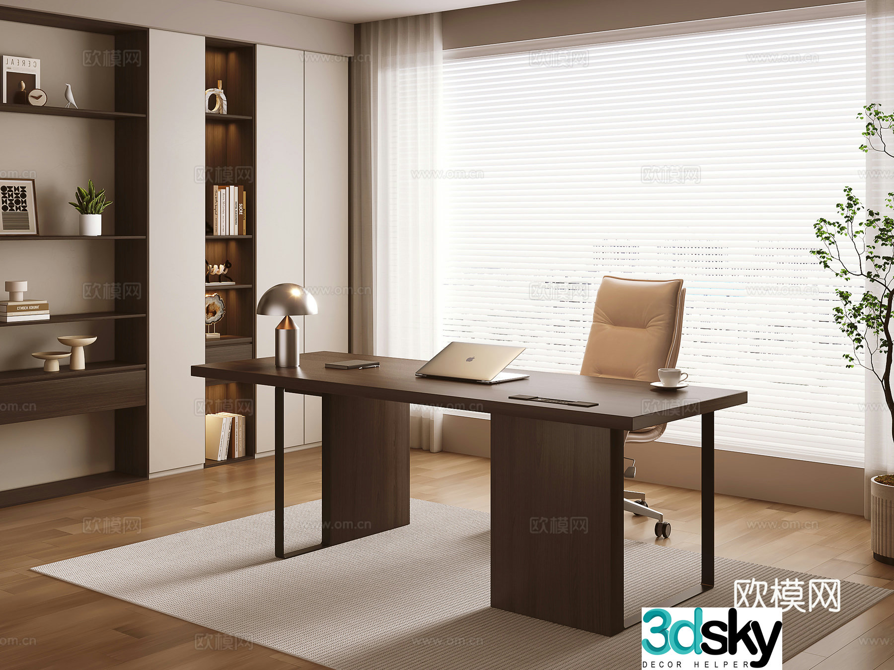 Italian minimalist desk 3d model