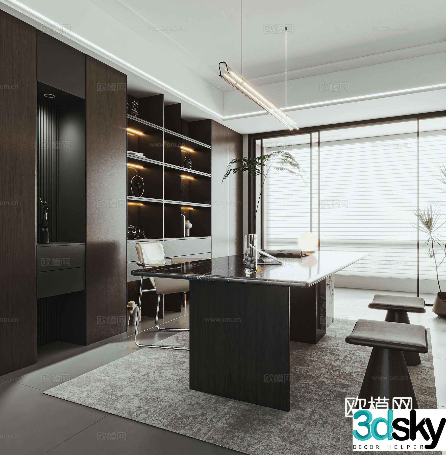 Italian study Italian desk 3D model