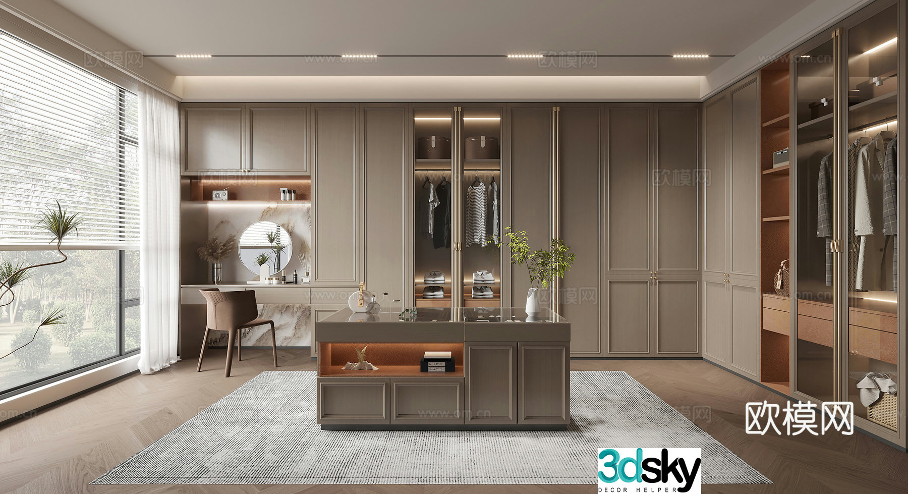 New Chinese style cloakroom 3D model