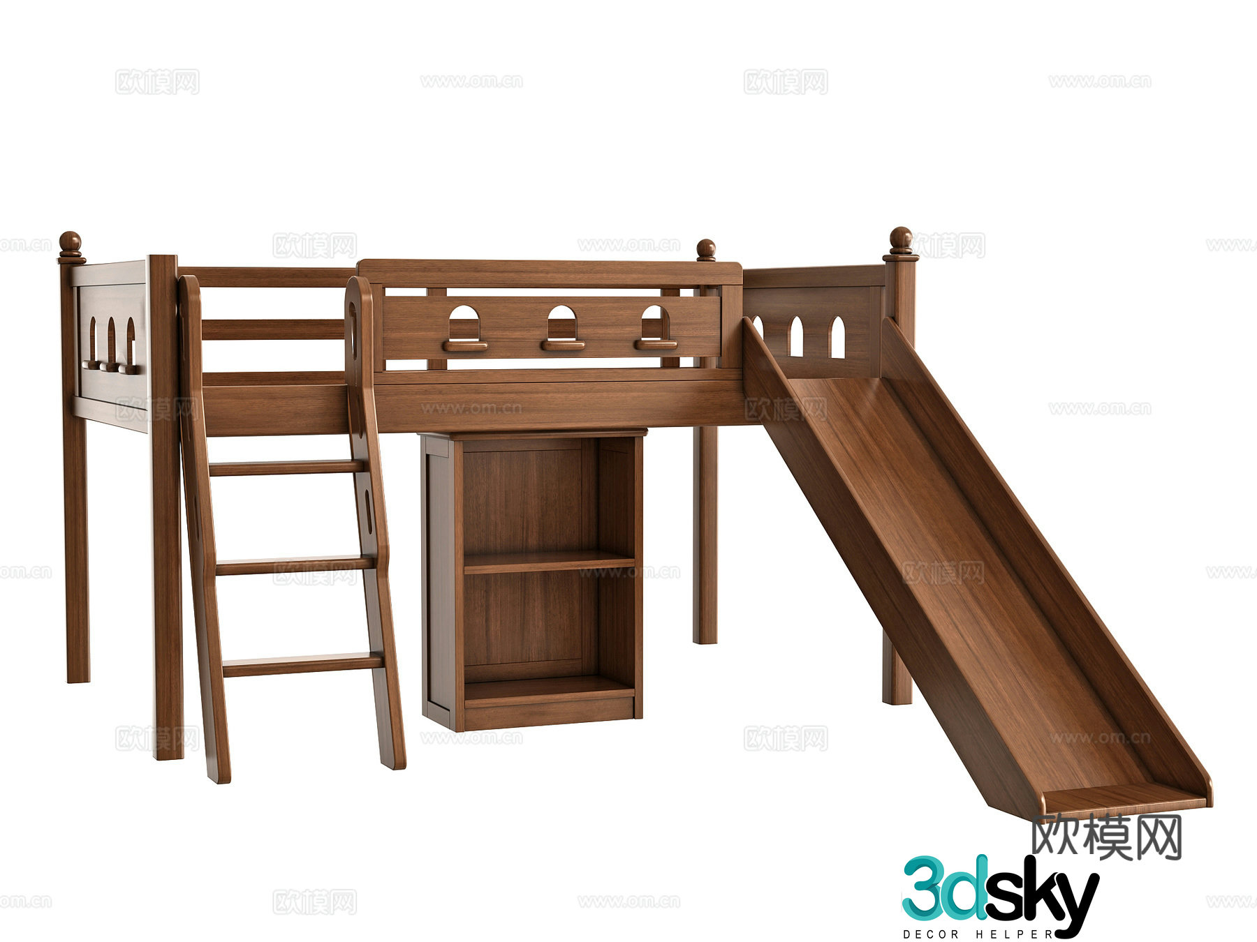 Modern 3D model on and off bed